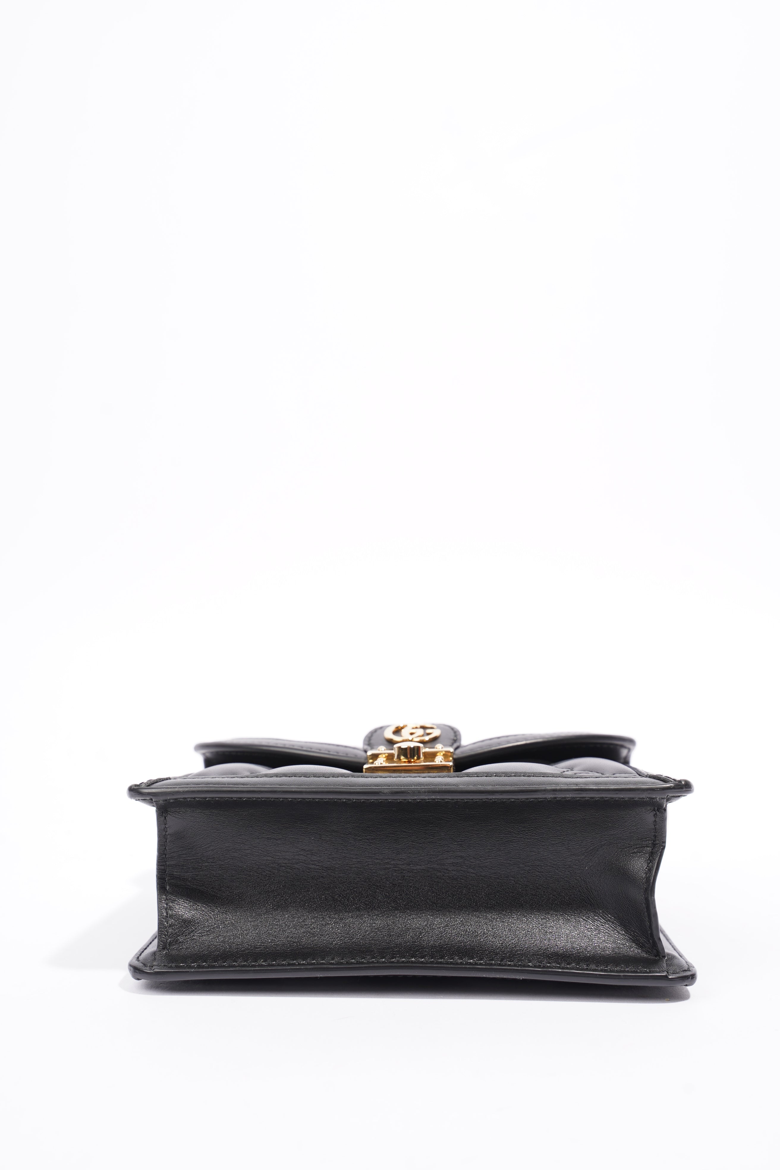 Gucci GG Matelasse Top Handle Black Matelasse Leather Small