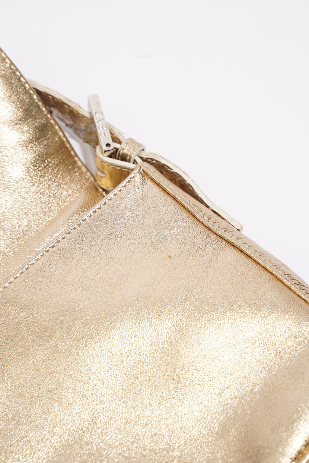 Fendi Baguette Bag Gold Leather