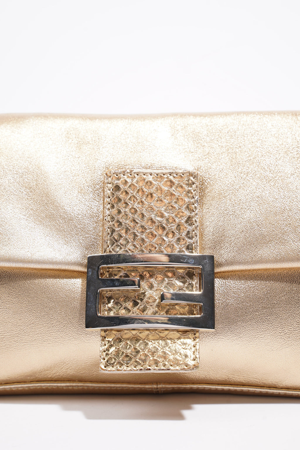 Fendi Baguette Bag Gold Leather