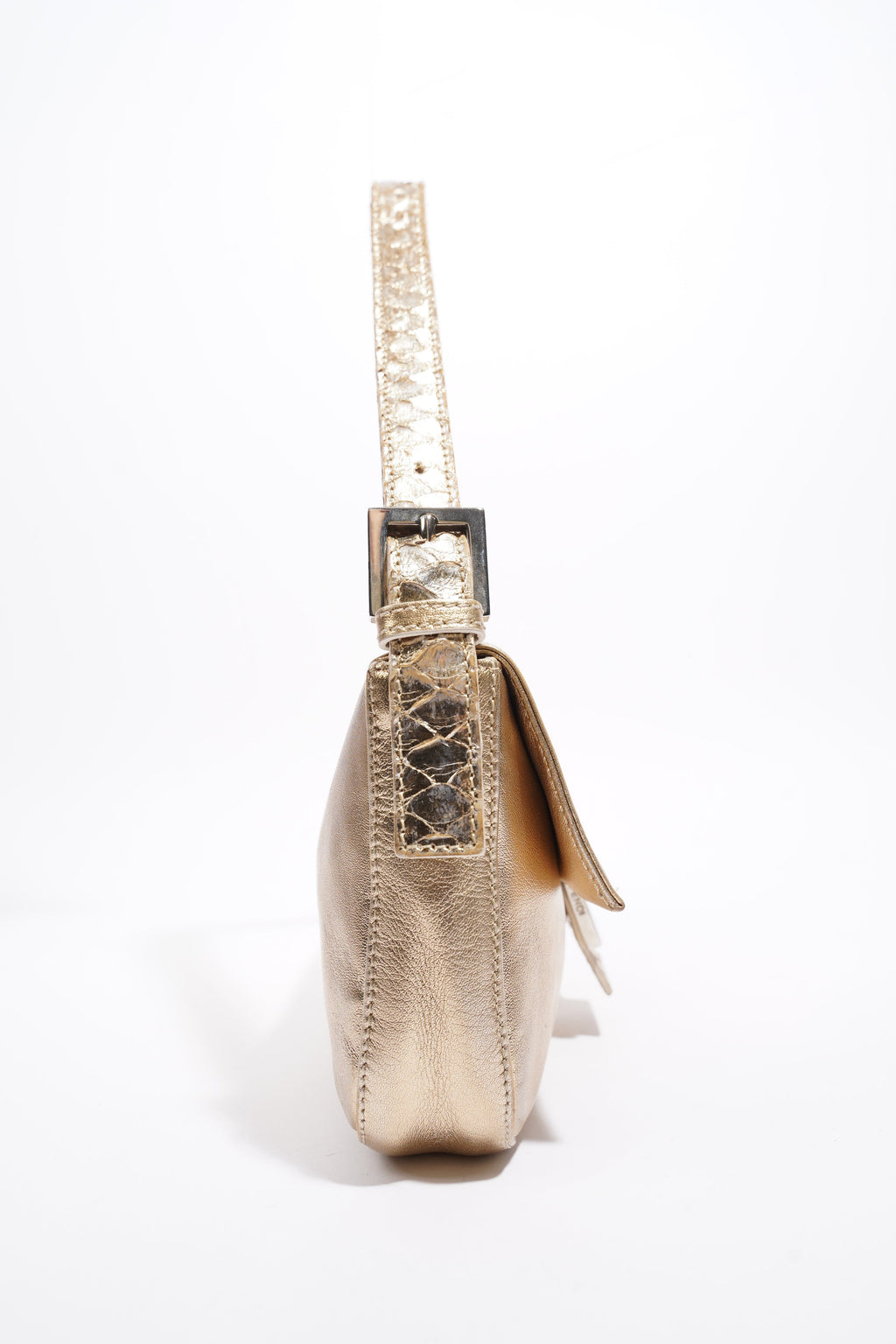 Fendi Baguette Bag Gold Leather