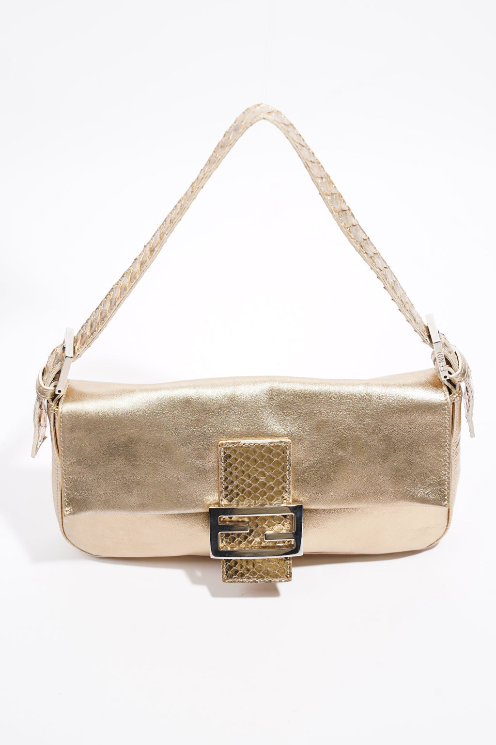 Fendi Baguette Bag Gold Leather