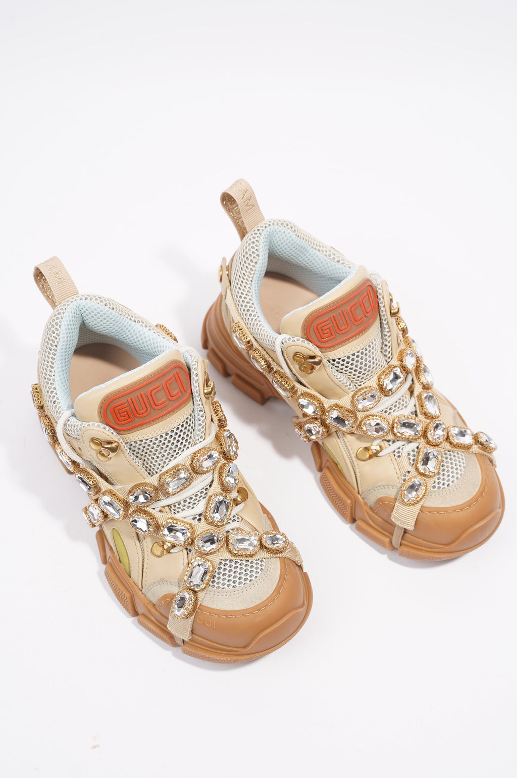 Gucci SEGA Beige / Brown Mesh EU 38 UK 5