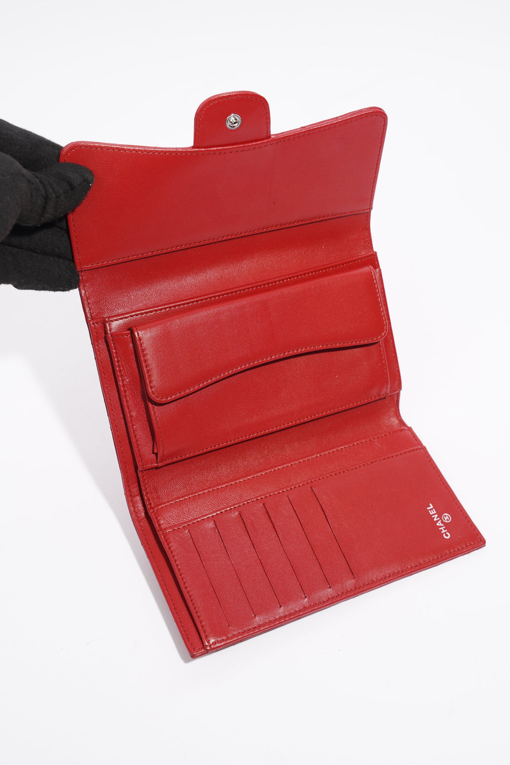 Chanel Classic Flap Wallet Red Leather