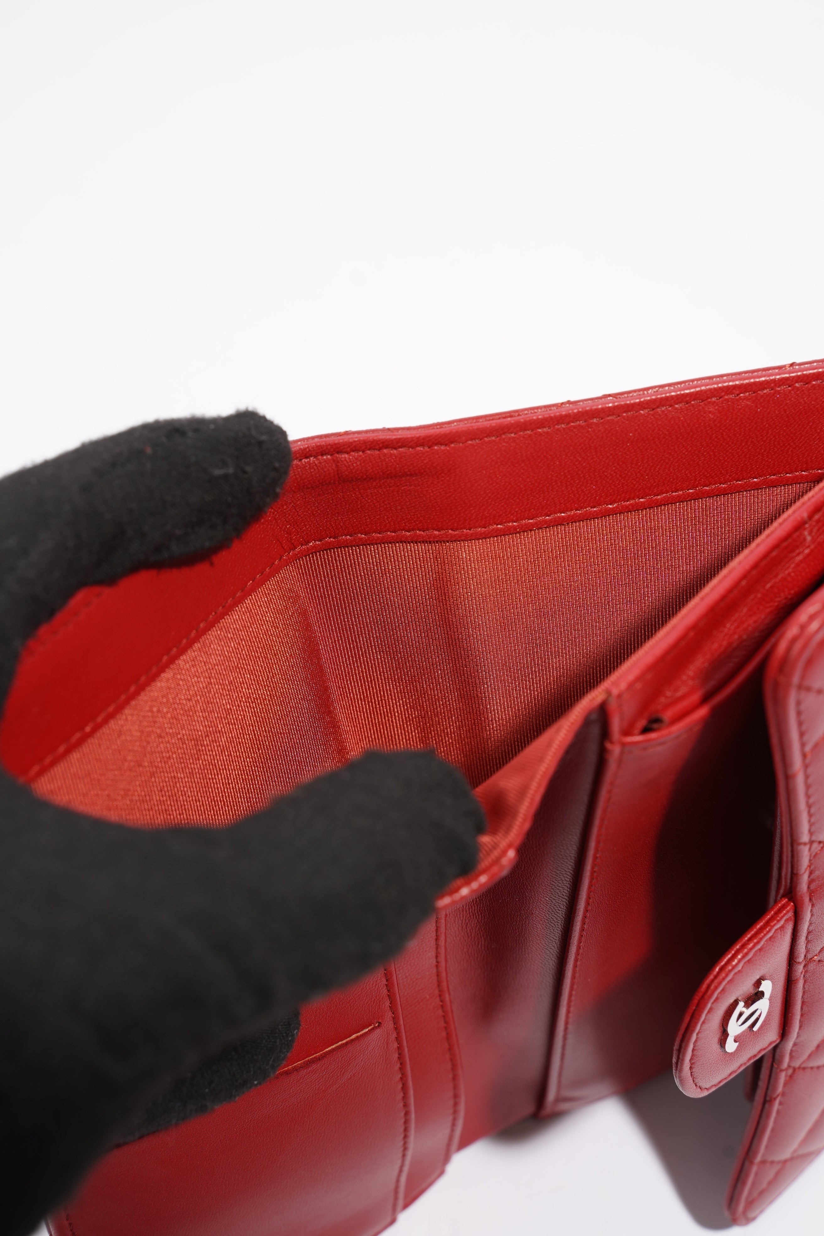 Chanel Classic Flap Wallet Red Leather