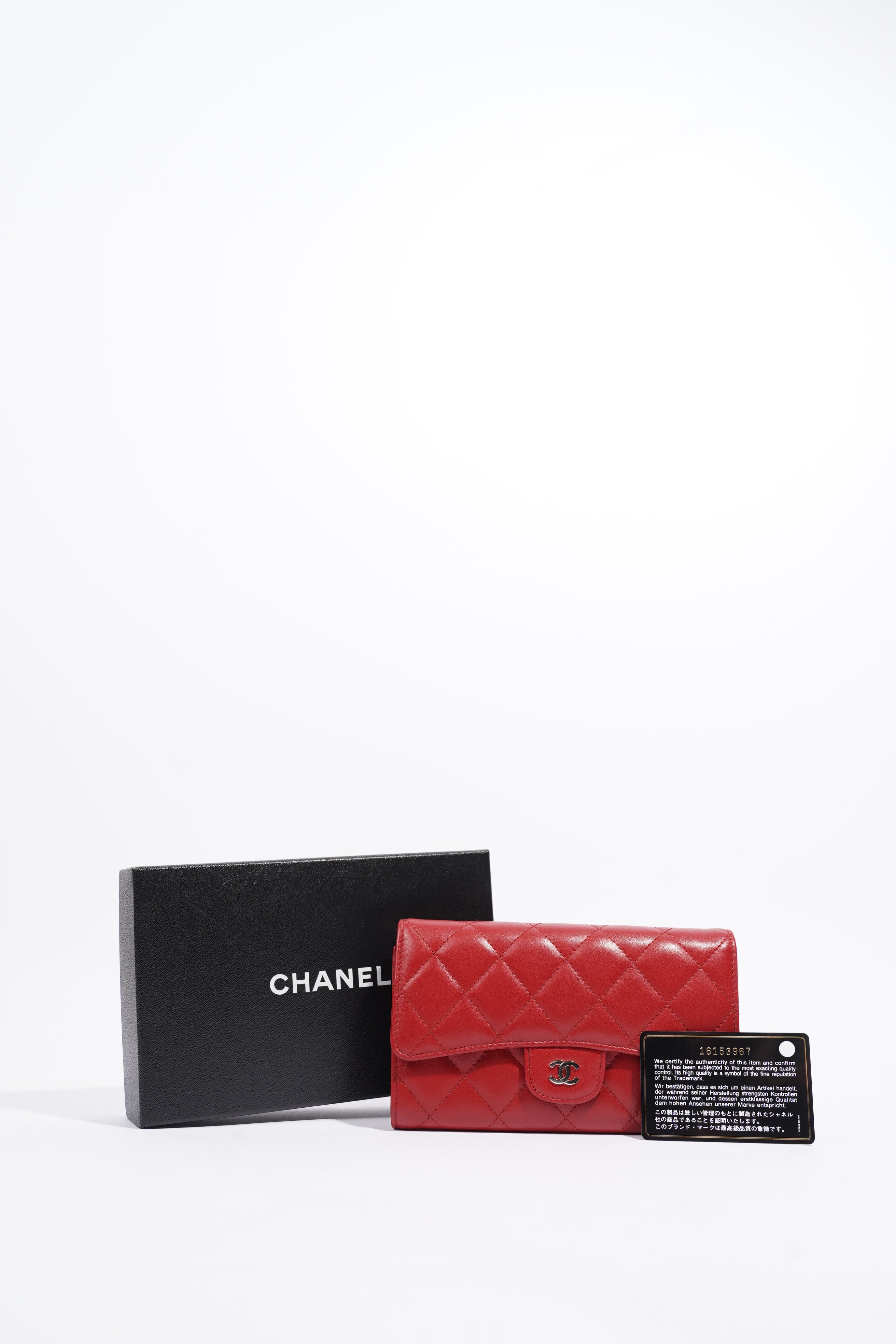 Chanel Classic Flap Wallet Red Leather