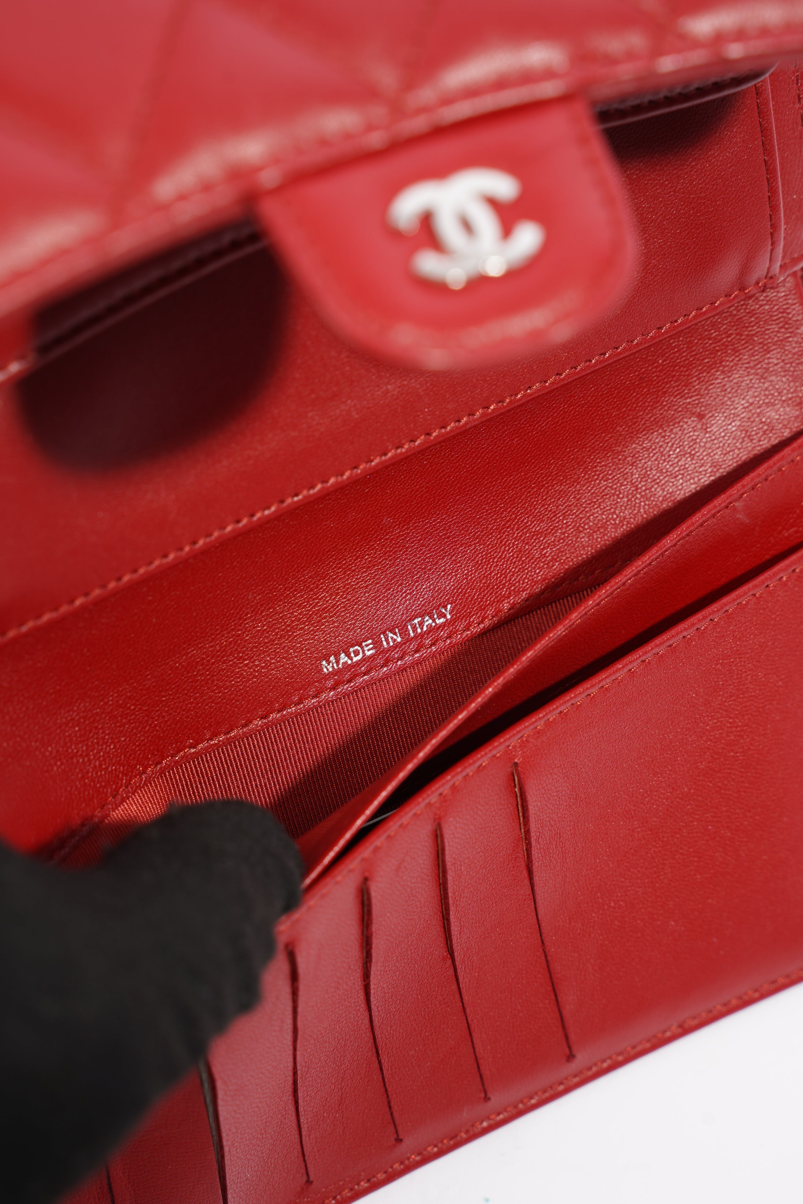 Chanel Classic Flap Wallet Red Leather