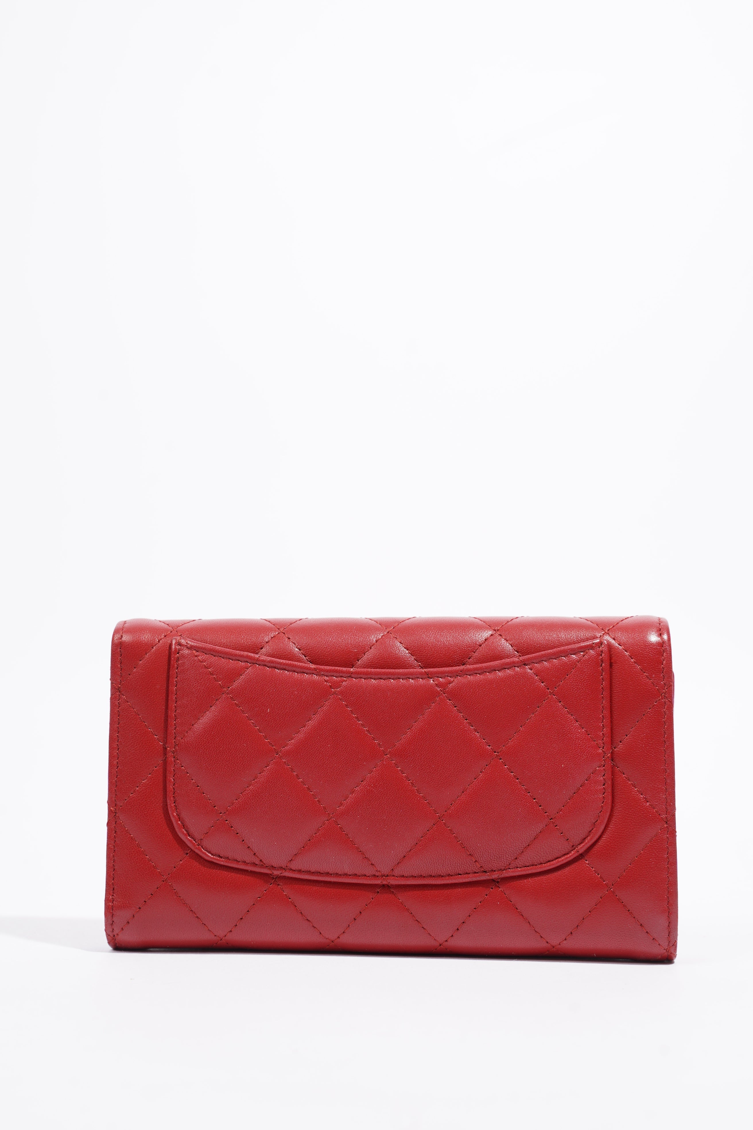 Chanel Classic Flap Wallet Red Leather