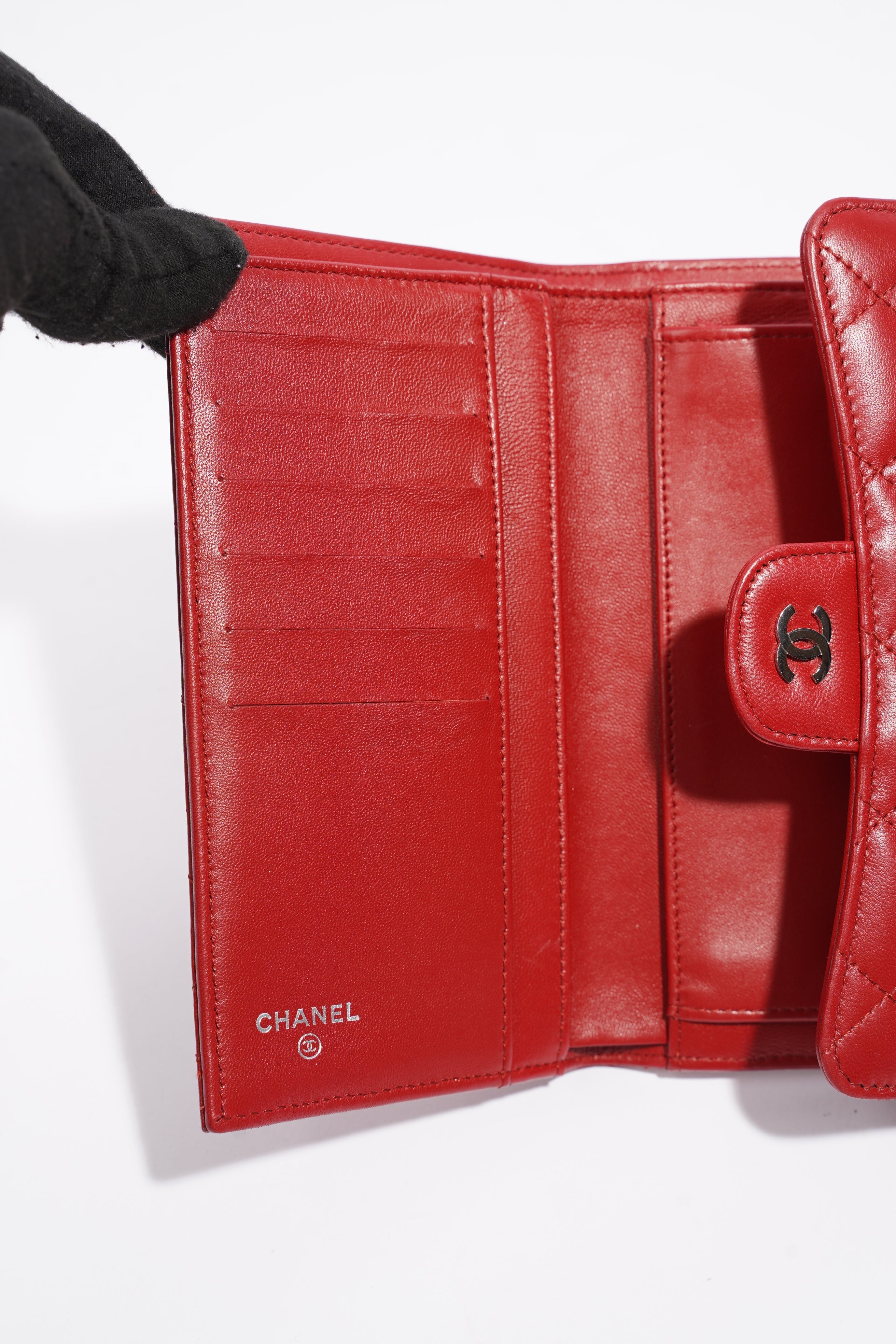 Chanel Classic Flap Wallet Red Leather