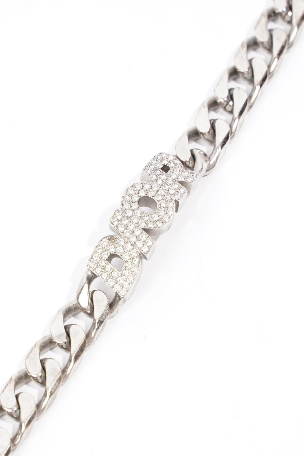 Christian Dior Chain Link Logo Bracelet Silver Base Metal