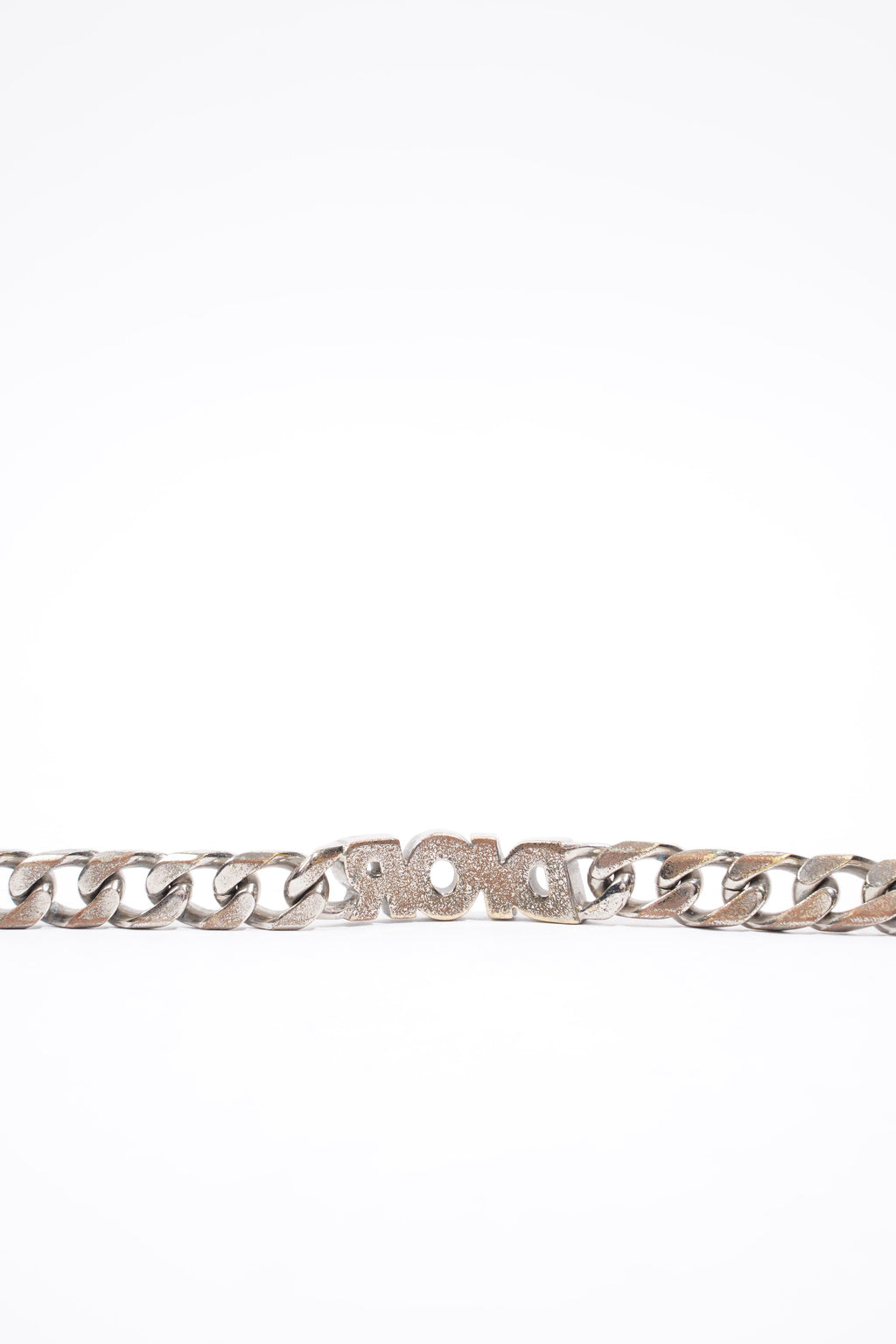 Christian Dior Chain Link Logo Bracelet Silver Base Metal