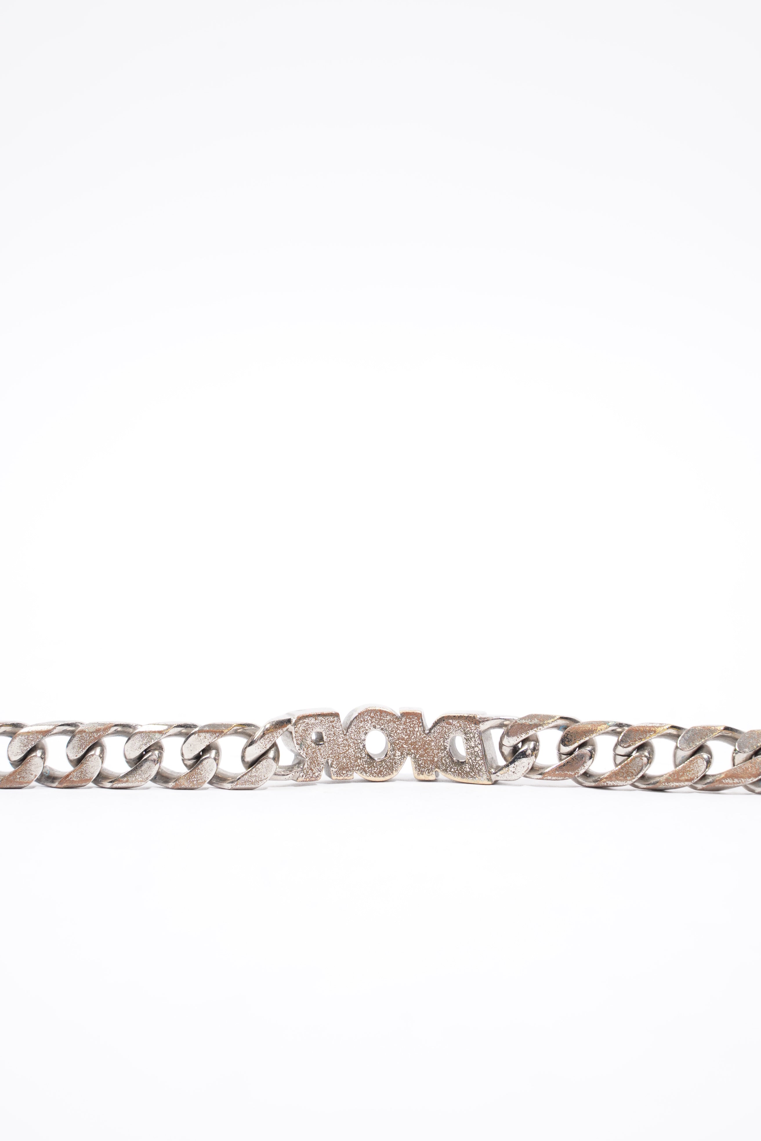 Christian Dior Chain Link Logo Bracelet Silver Base Metal