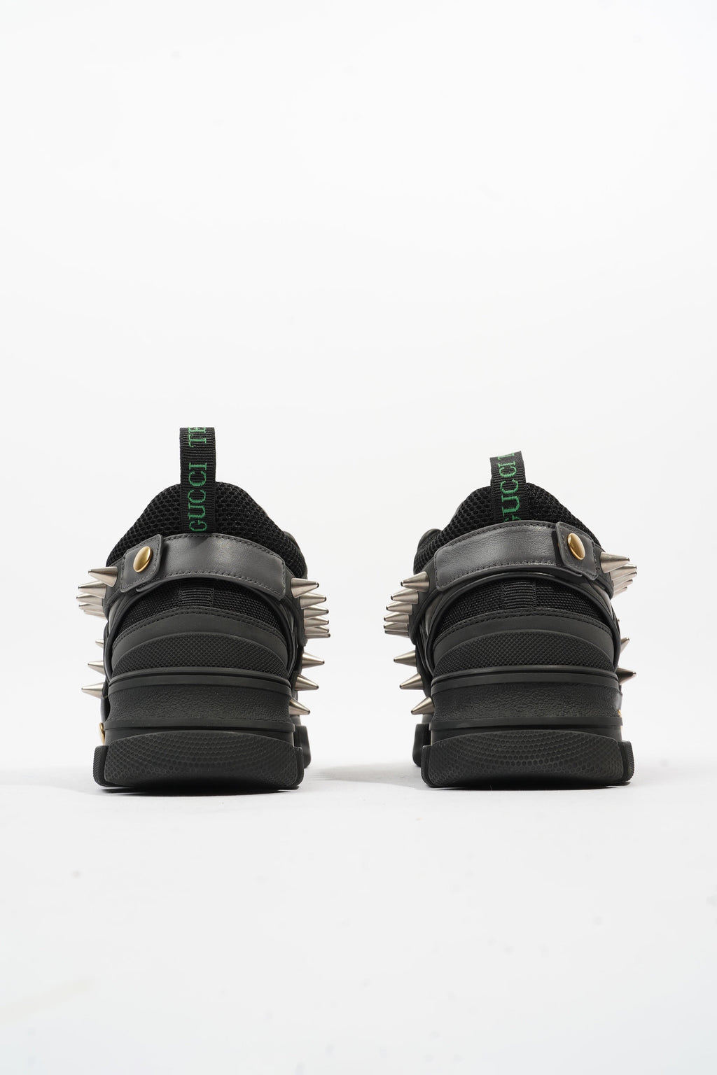 Gucci Flashtrek Withe Removable Spikes Black Leather EU 40.5 UK 6.5