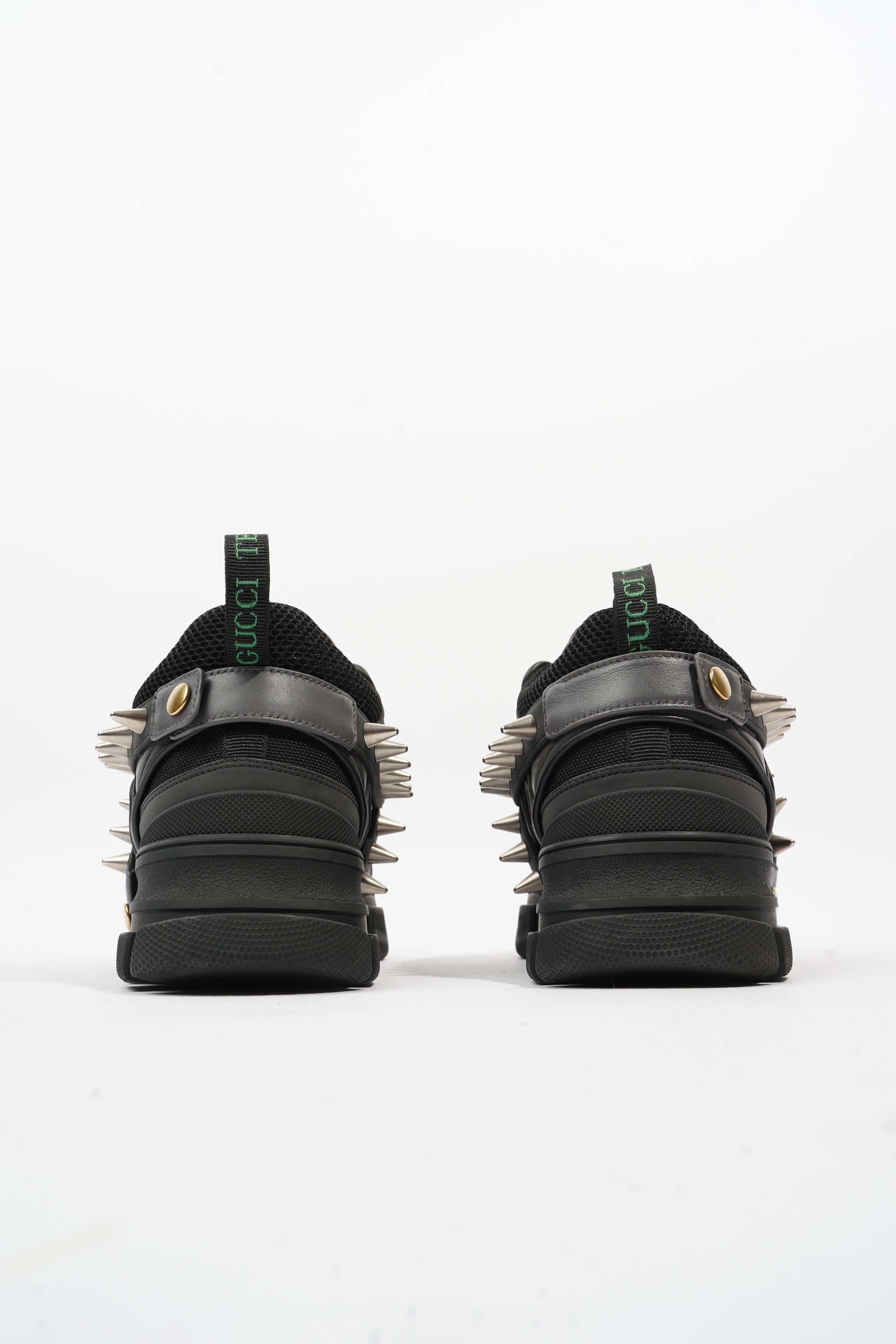 Gucci Flashtrek Withe Removable Spikes Black Leather EU 40.5 UK 6.5