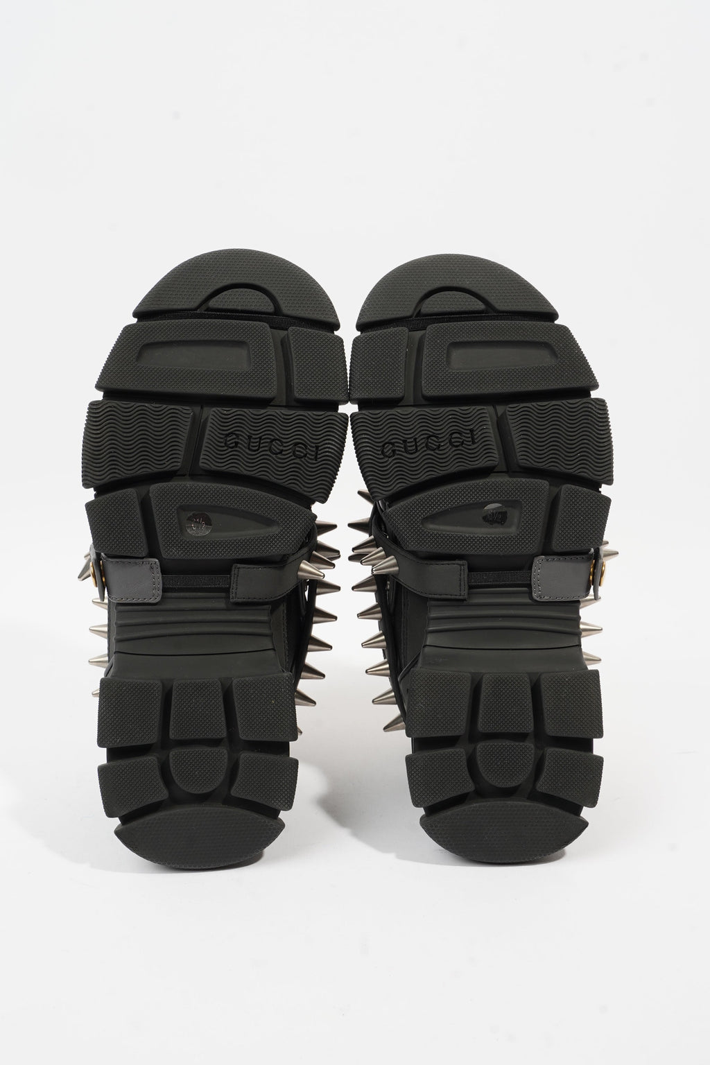 Gucci Flashtrek Withe Removable Spikes Black Leather EU 40.5 UK 6.5