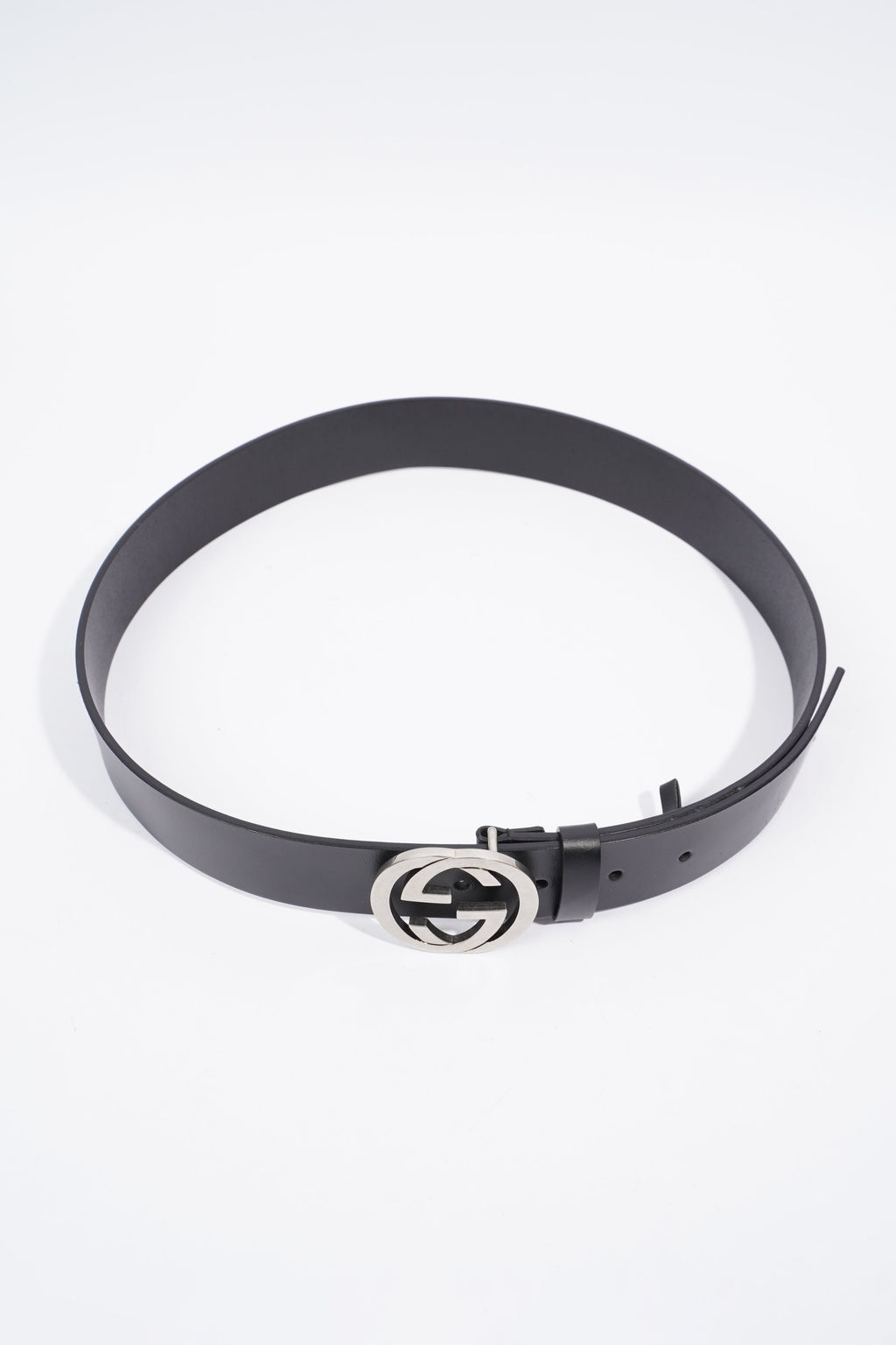 Gucci Interlocking G Belt Black Leather 85cm 34''