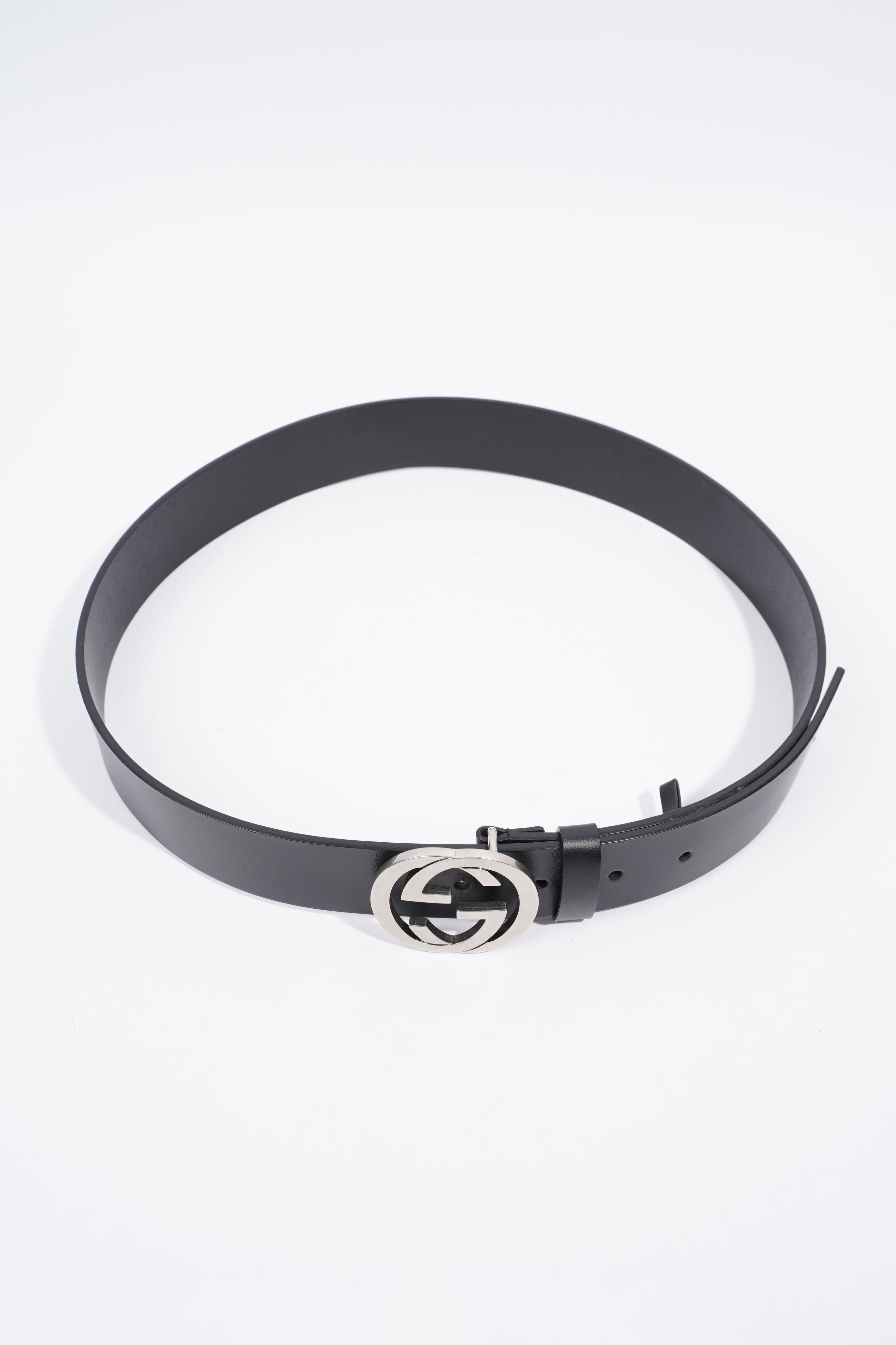 Gucci Interlocking G Belt Black Leather 85cm 34''