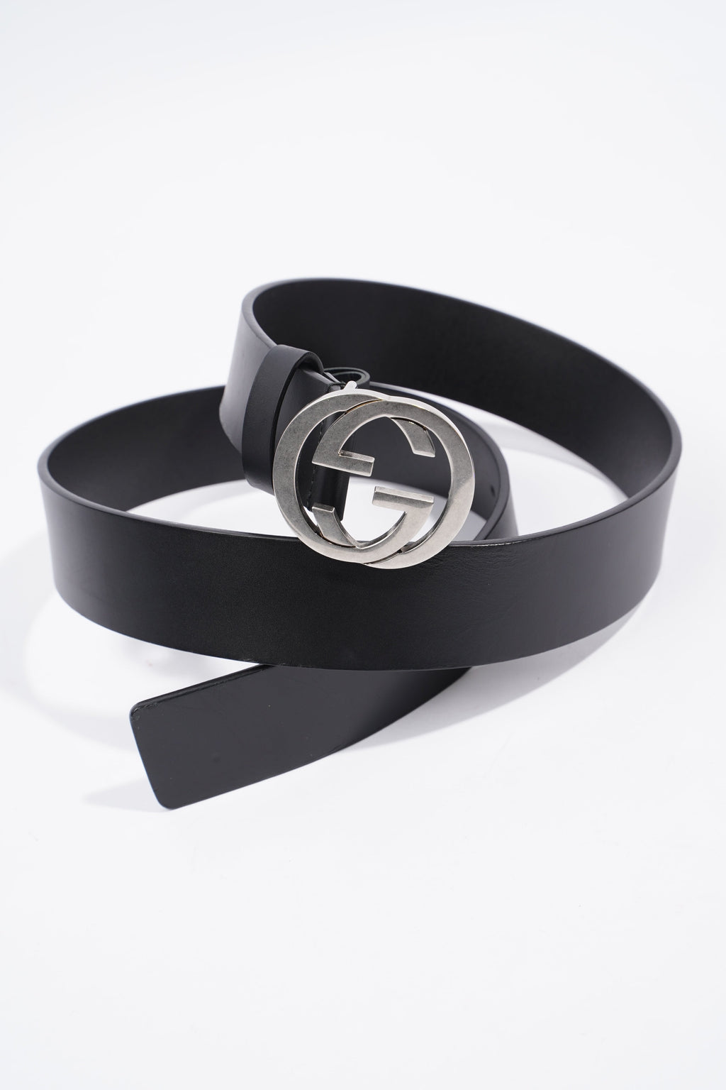Gucci Interlocking G Belt Black Leather 85cm 34''
