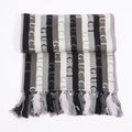 Gucci Stripe Wool Scarf Grey / Black Wool 180xm x 37cm