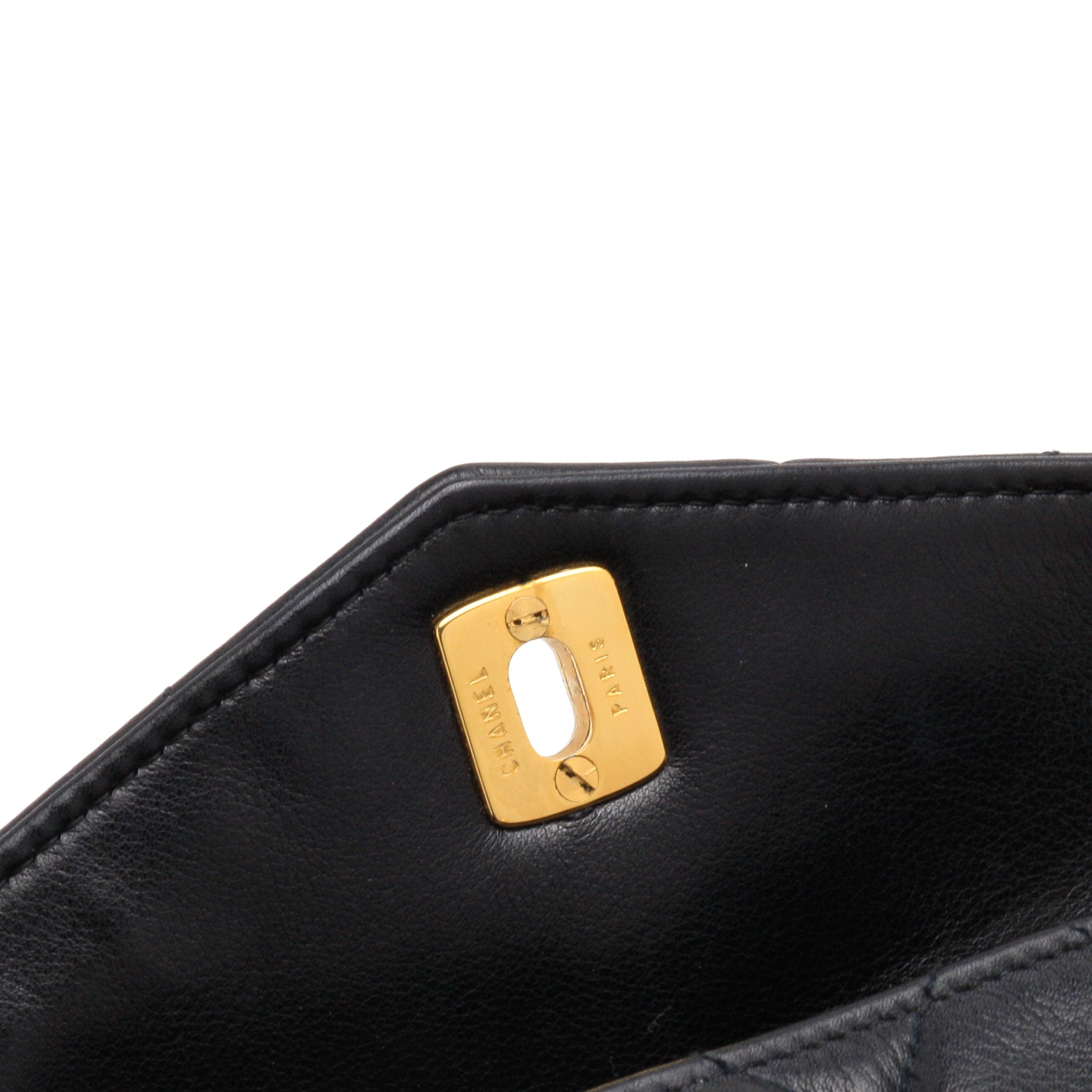 Chanel Belt Bag Bum Bag Lambskin Leather Black Vintage