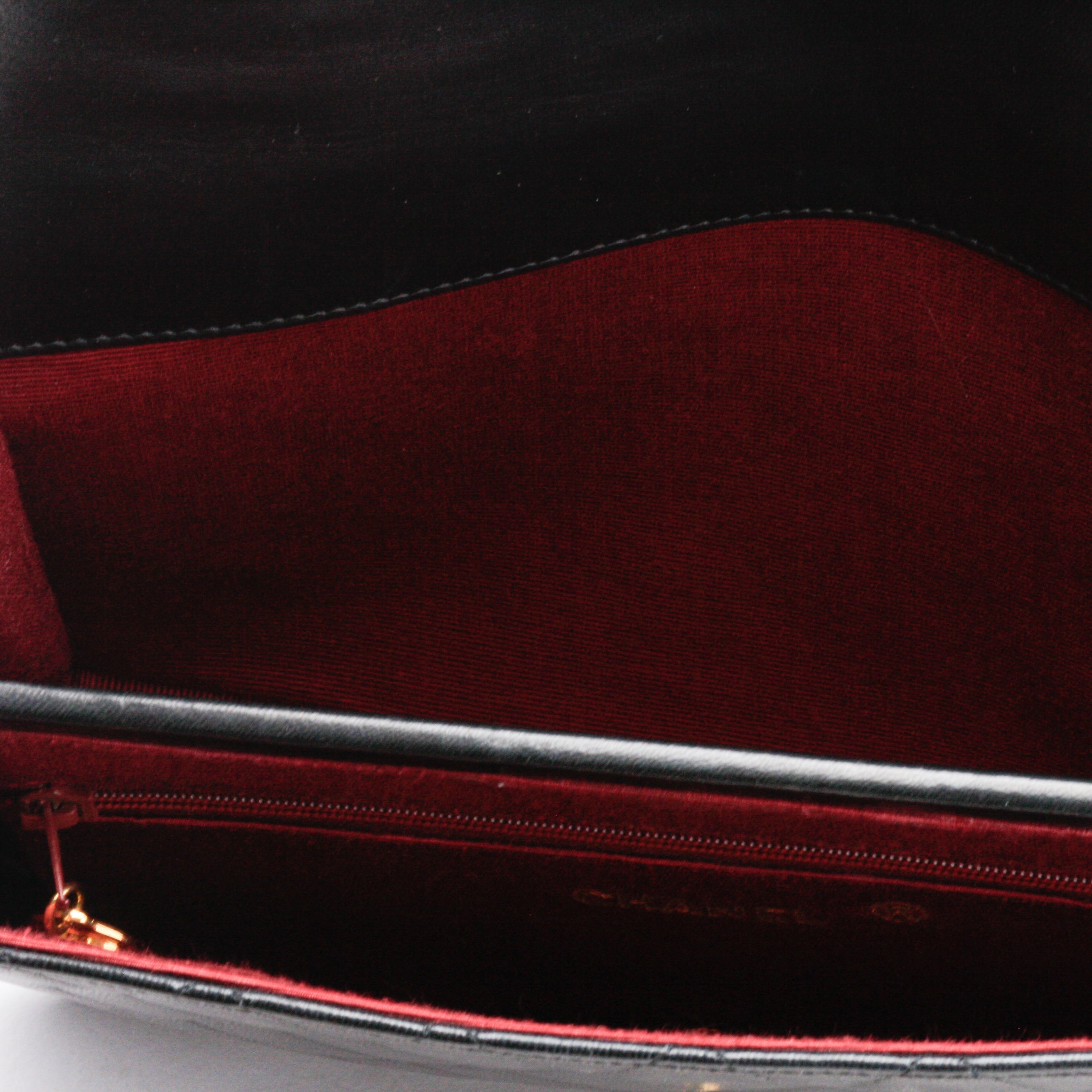 Chanel Shoulder Bag Flap Black Lambskin Leather Matrasse Vintage