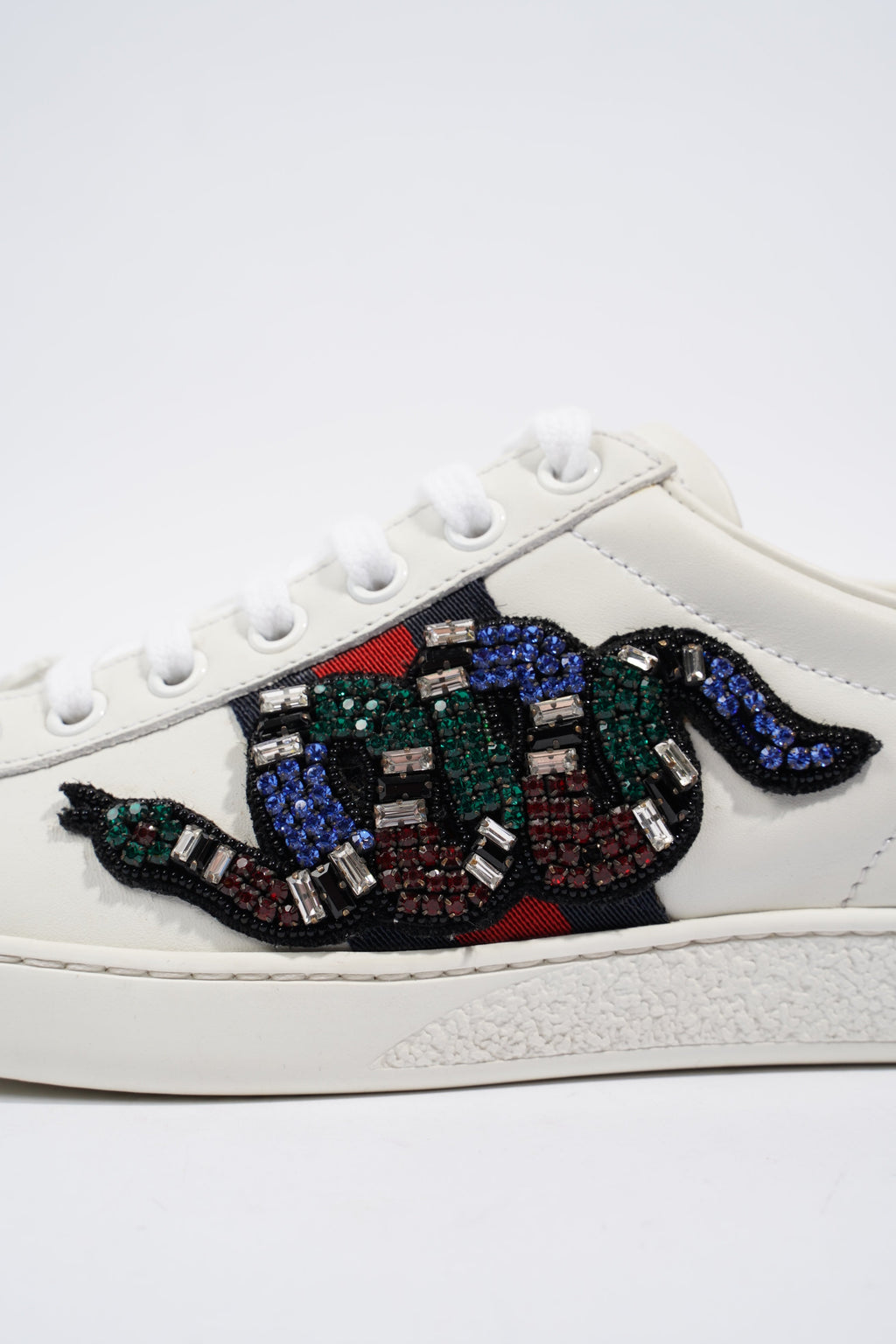 Gucci Ace Embroidered White / Navy / Red Leather EU 36 UK 3