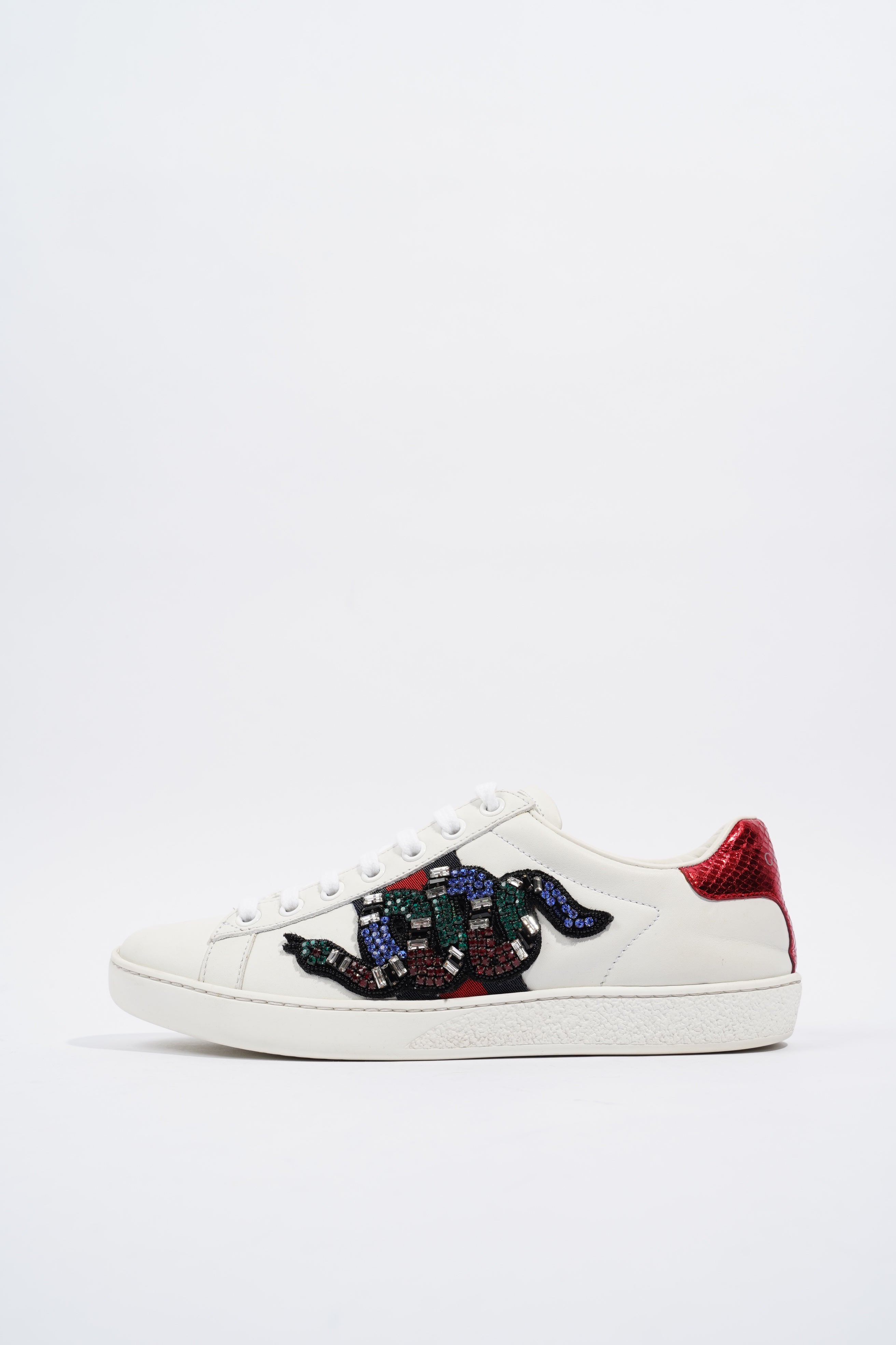 Gucci Ace Embroidered White / Navy / Red Leather EU 36 UK 3