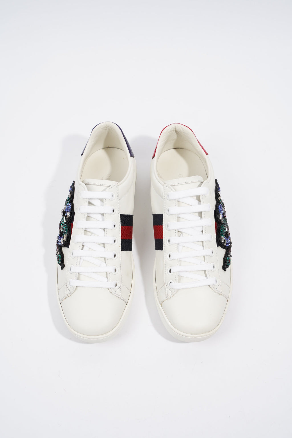 Gucci Ace Embroidered White / Navy / Red Leather EU 36 UK 3
