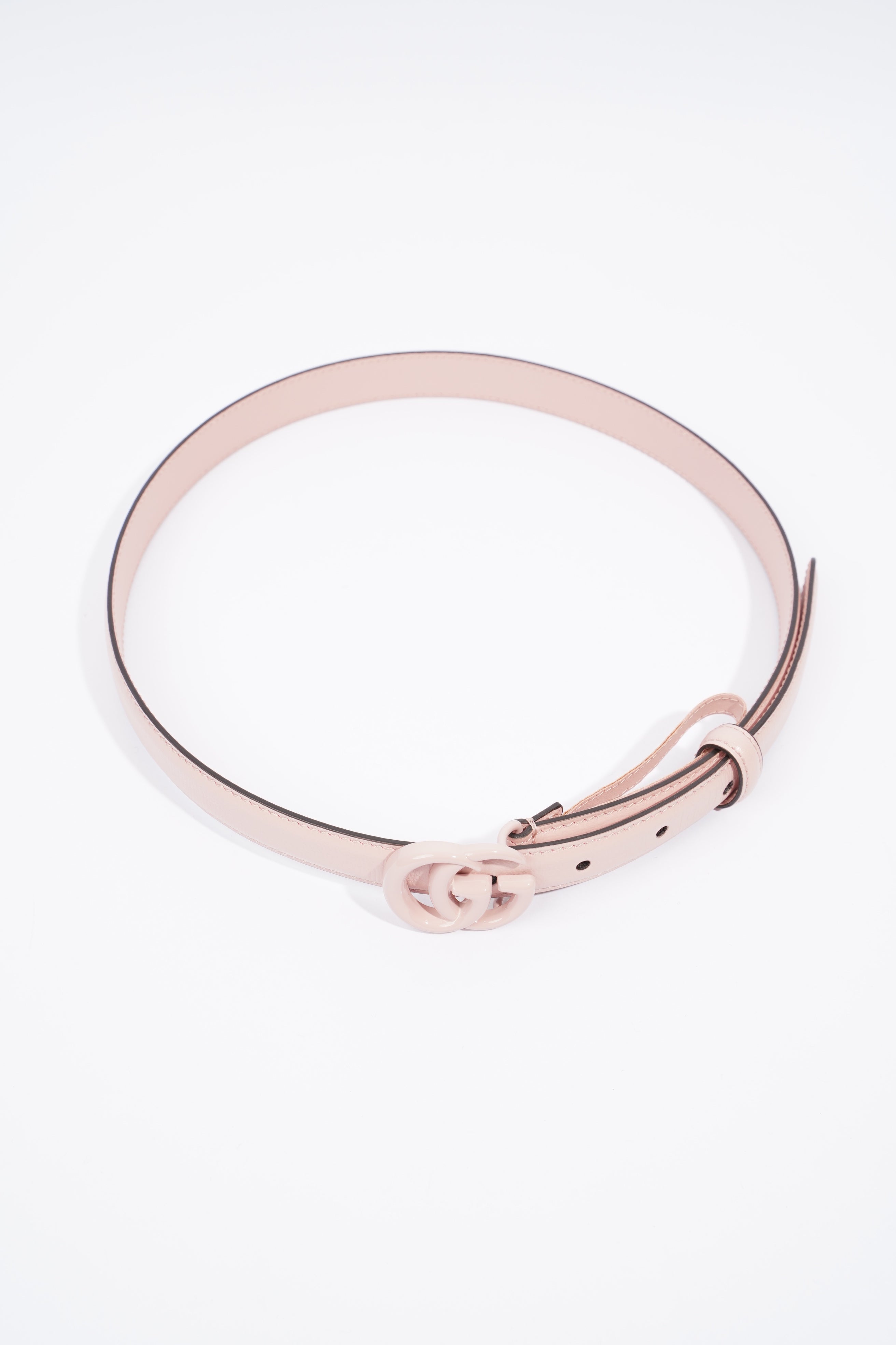 Gucci GG Marmont Thin Belt Light Pink Leather 70cm 28"