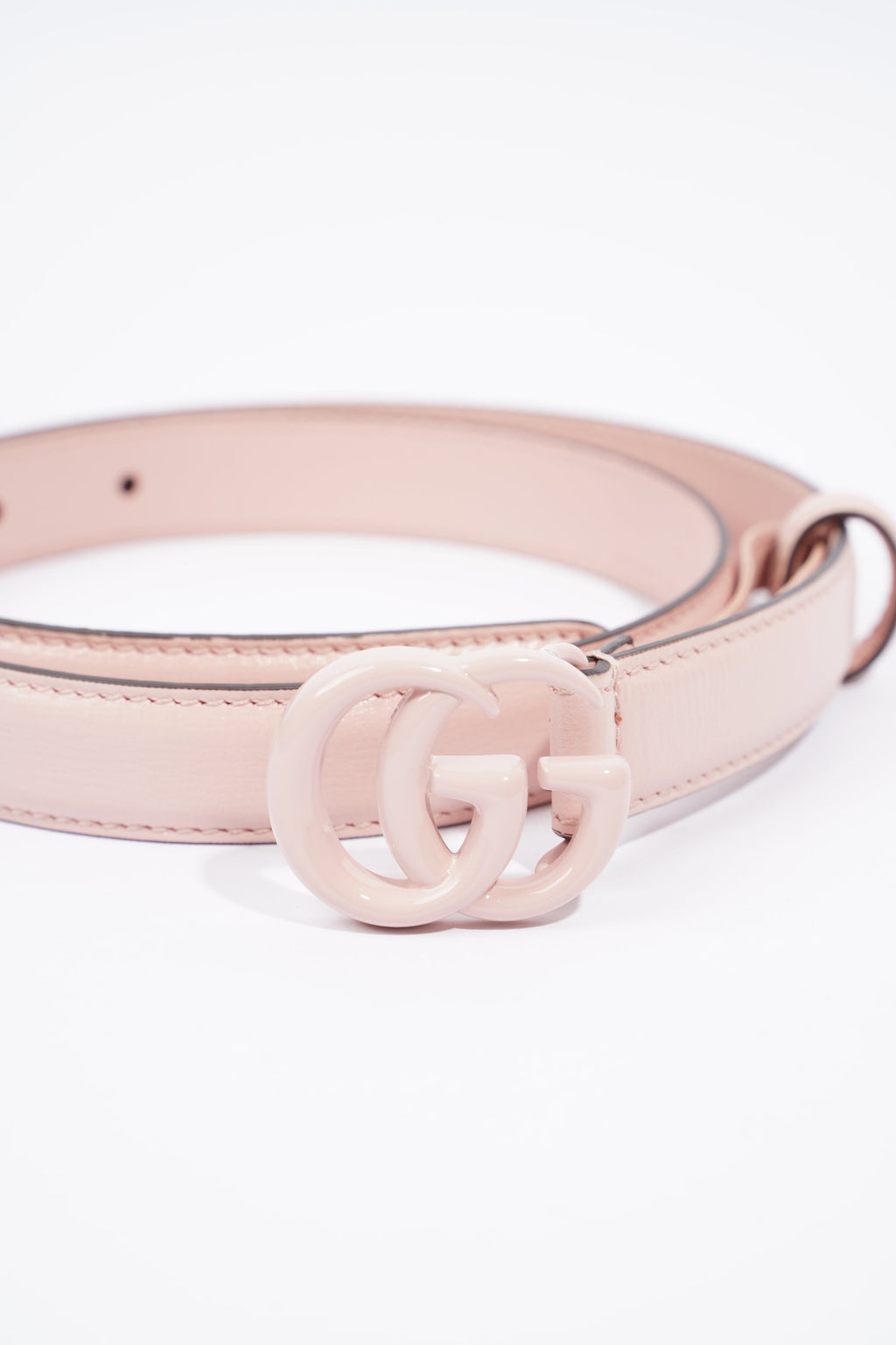 Gucci GG Marmont Thin Belt Light Pink Leather 70cm 28"