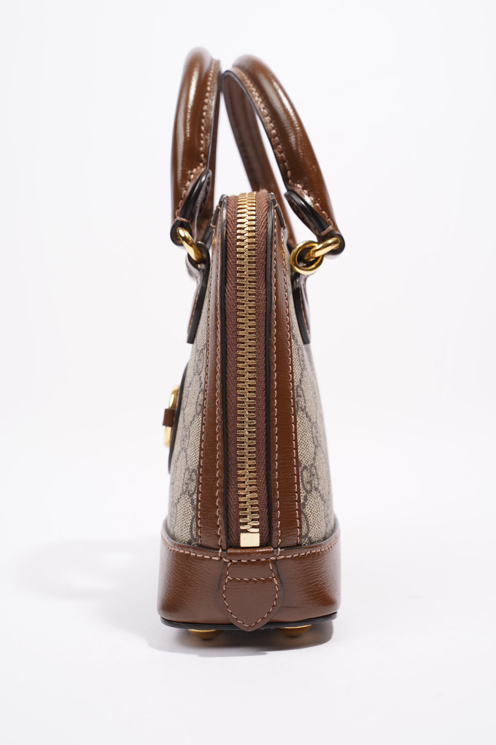 Gucci Horsebit 1955 Mini Top Handle Supreme / Brown Coated Canvas