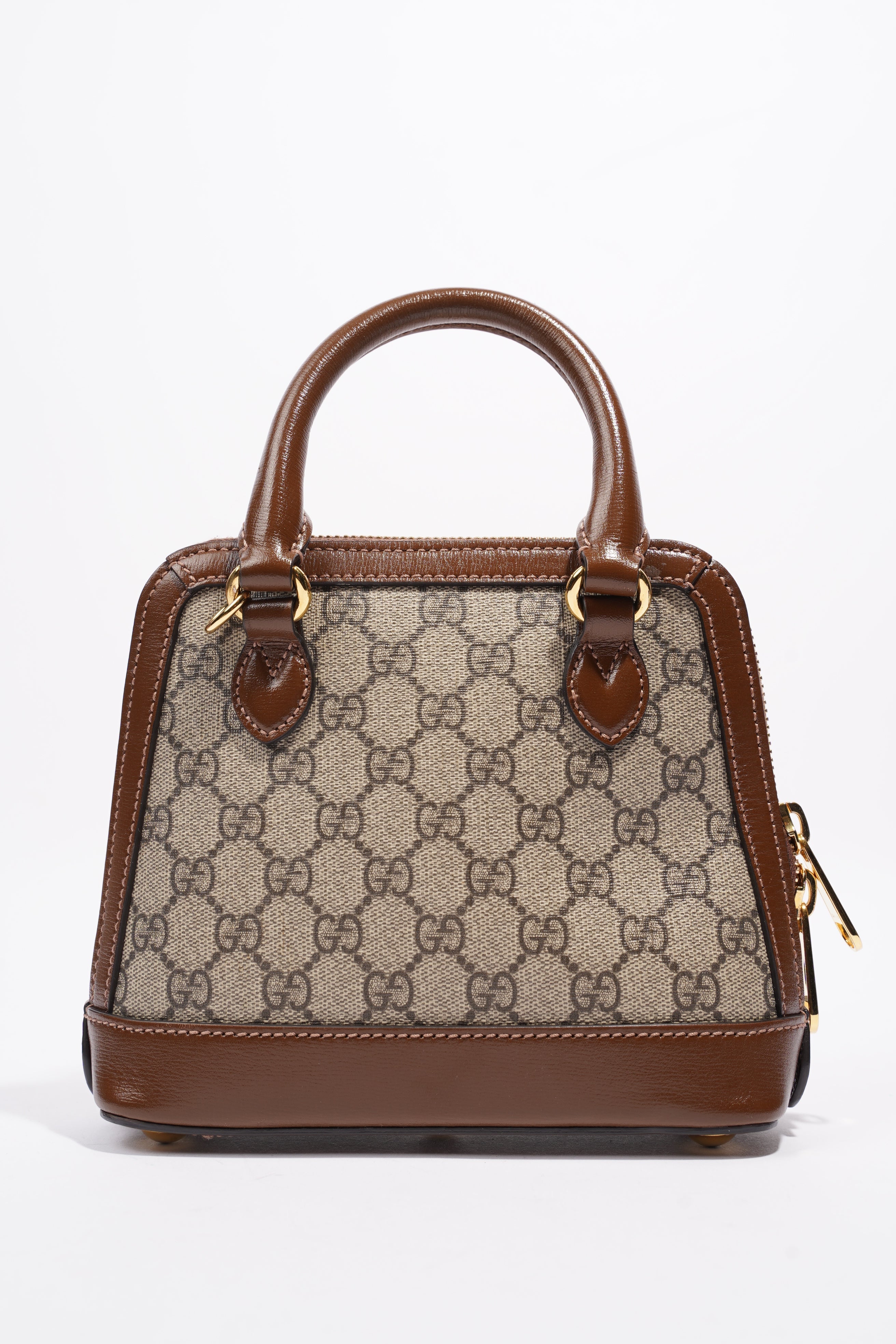 Gucci Horsebit 1955 Mini Top Handle Supreme / Brown Coated Canvas