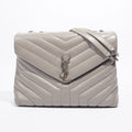 Saint Laurent LouLou Grey Calfskin Leather Medium