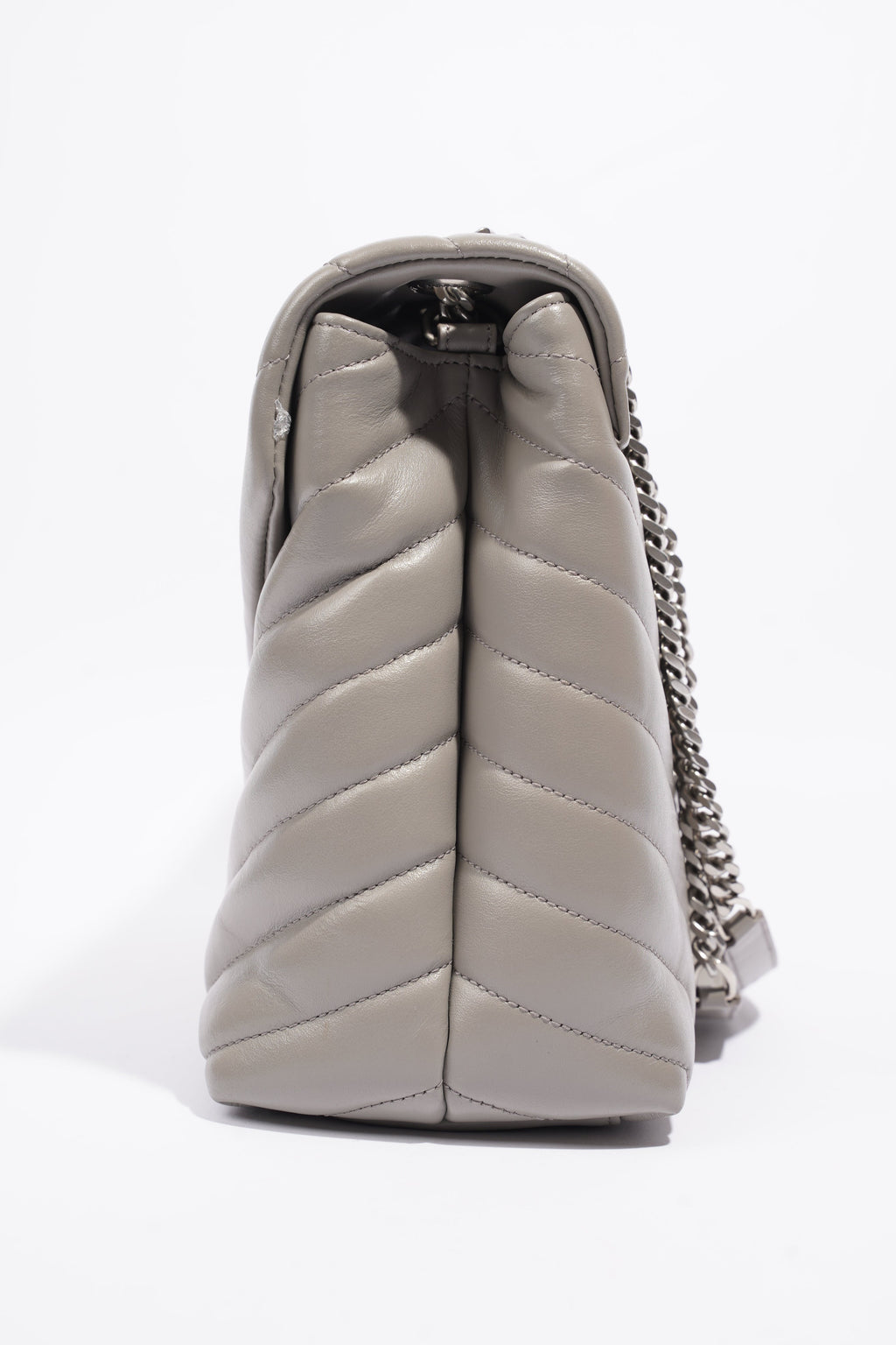 Saint Laurent LouLou Grey Calfskin Leather Medium