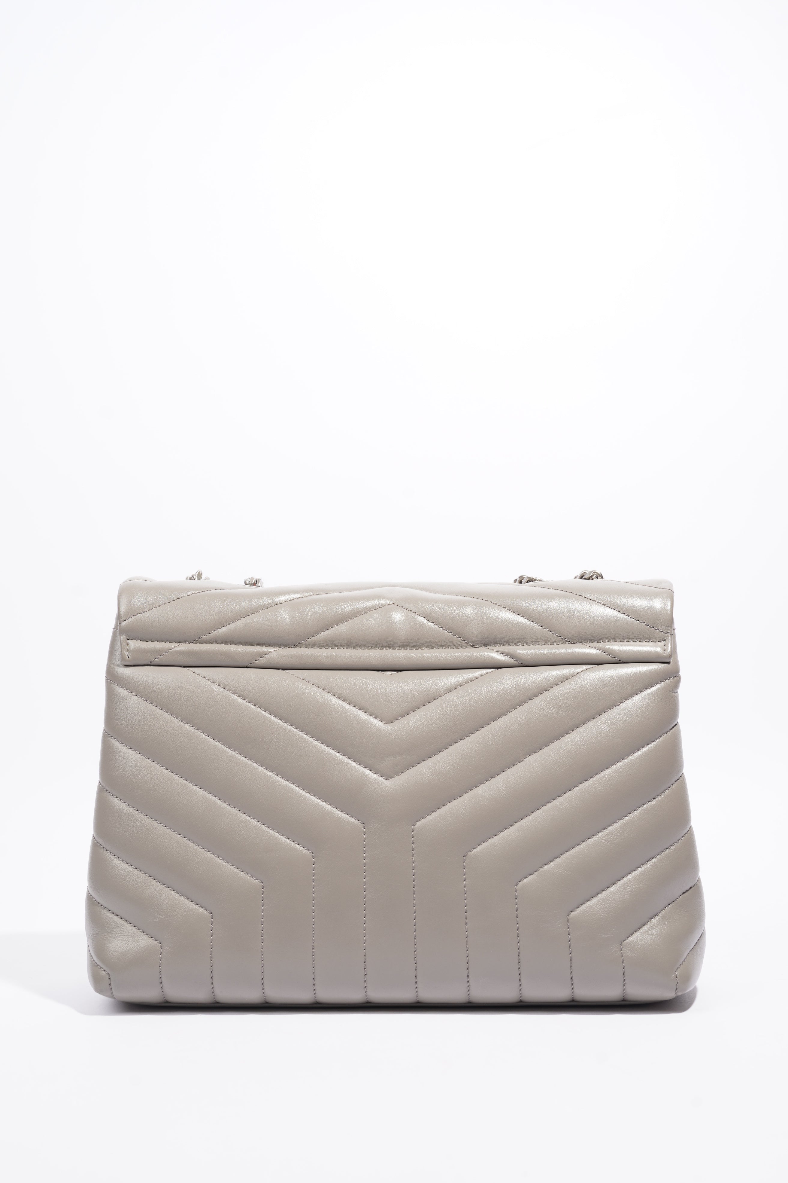 Saint Laurent LouLou Grey Calfskin Leather Medium