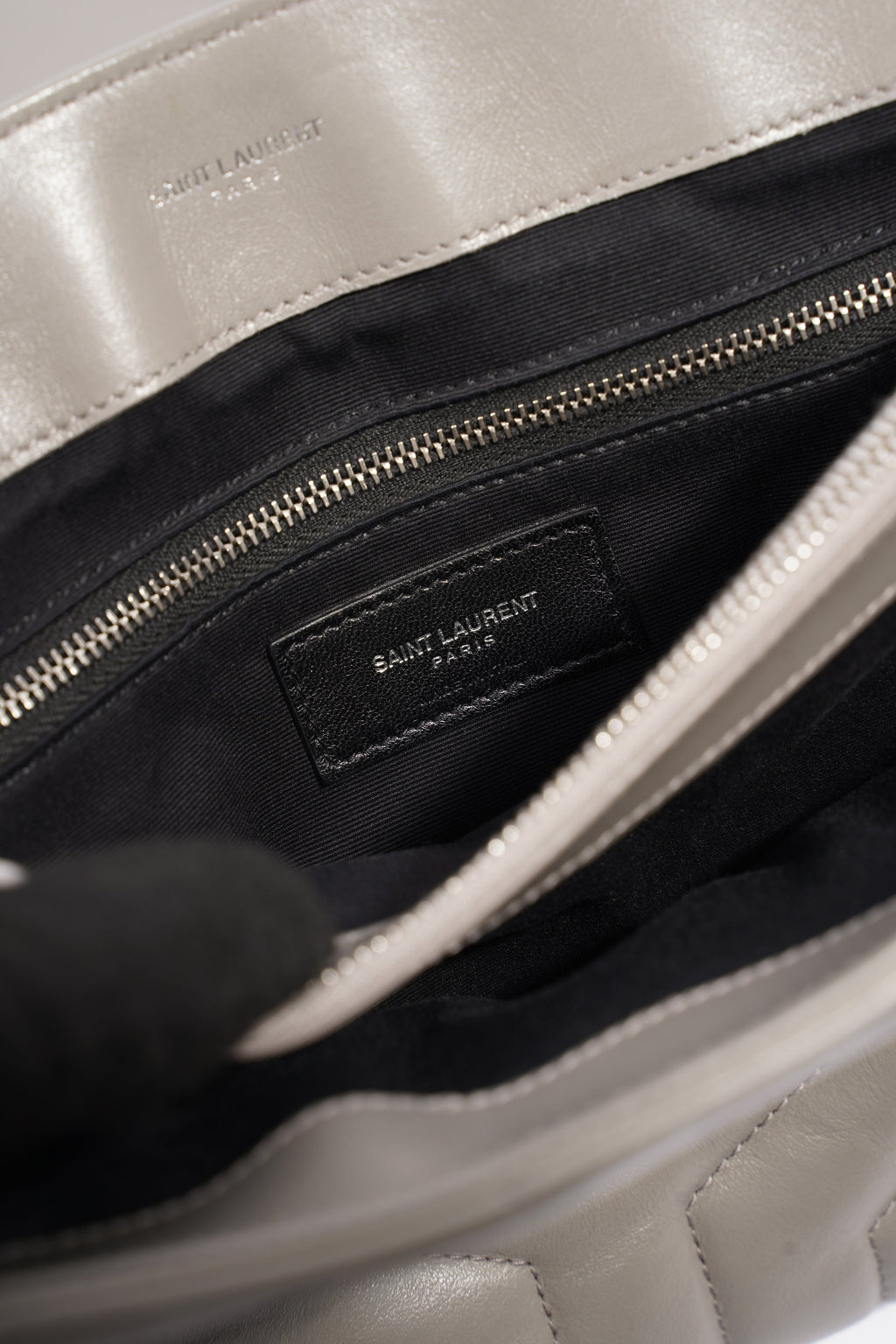 Saint Laurent LouLou Grey Calfskin Leather Medium