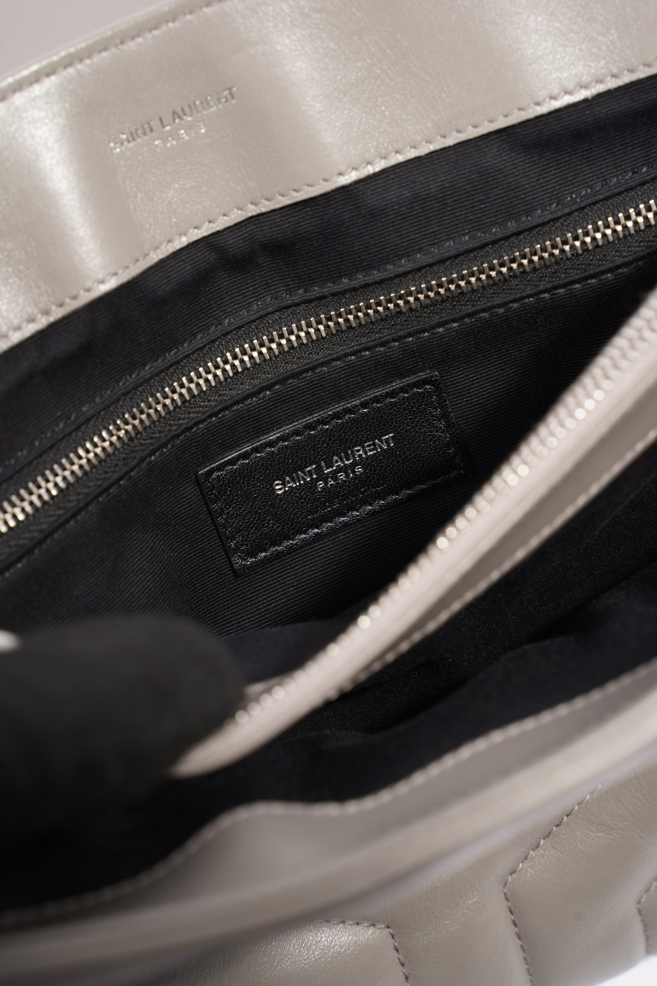Saint Laurent LouLou Grey Calfskin Leather Medium