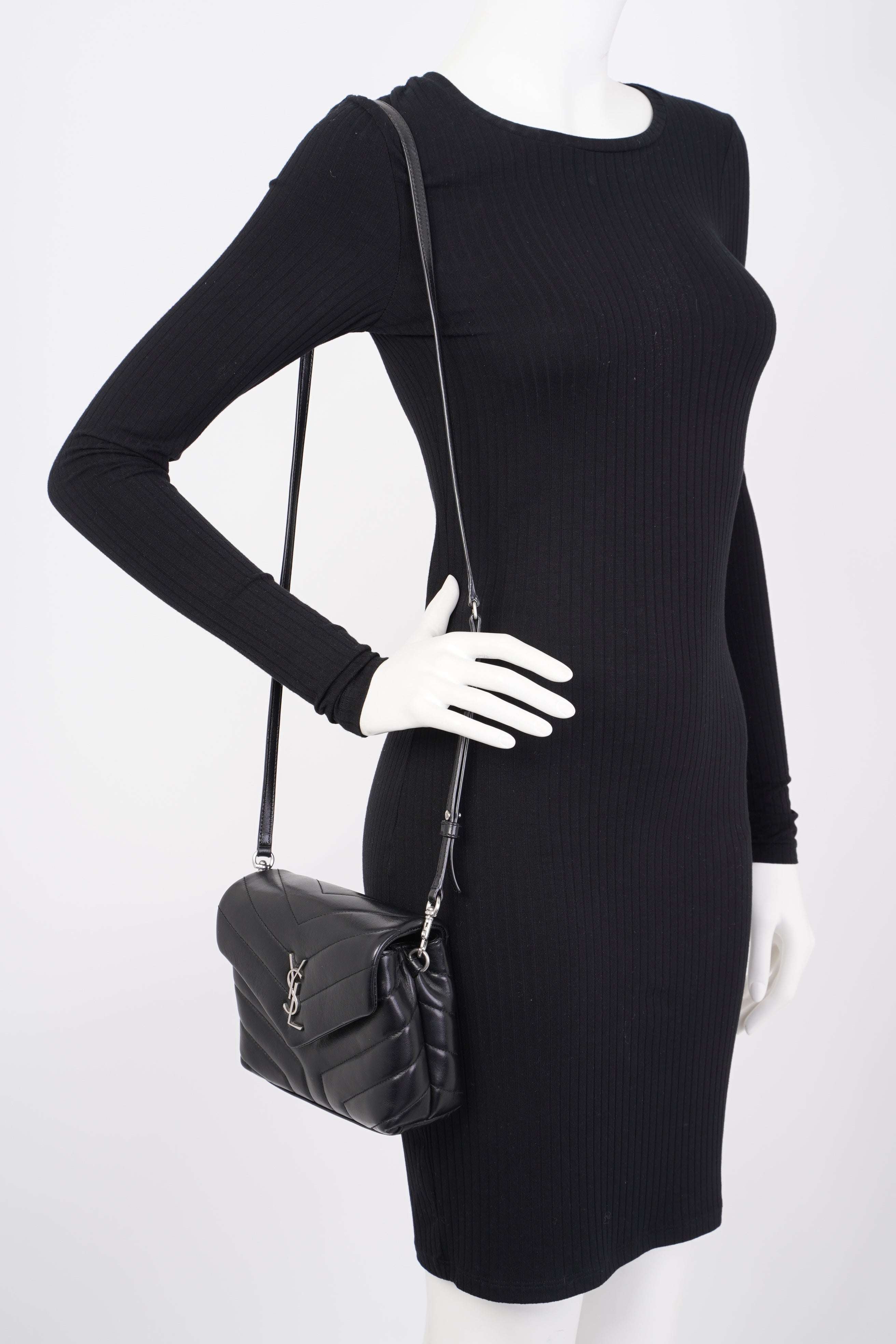 Saint Laurent Toy LouLou Black Calfskin Leather