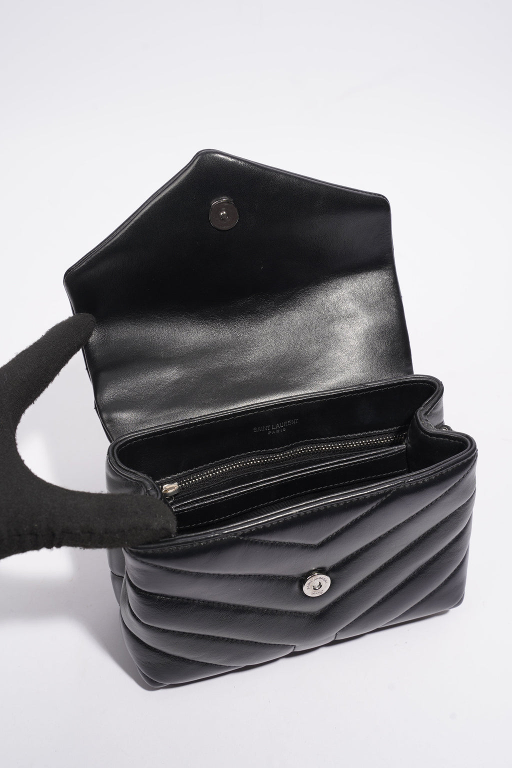 Saint Laurent Toy LouLou Black Calfskin Leather