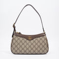 Gucci Ophidia Small Beige And Ebony GG Supreme  Coated Canvas