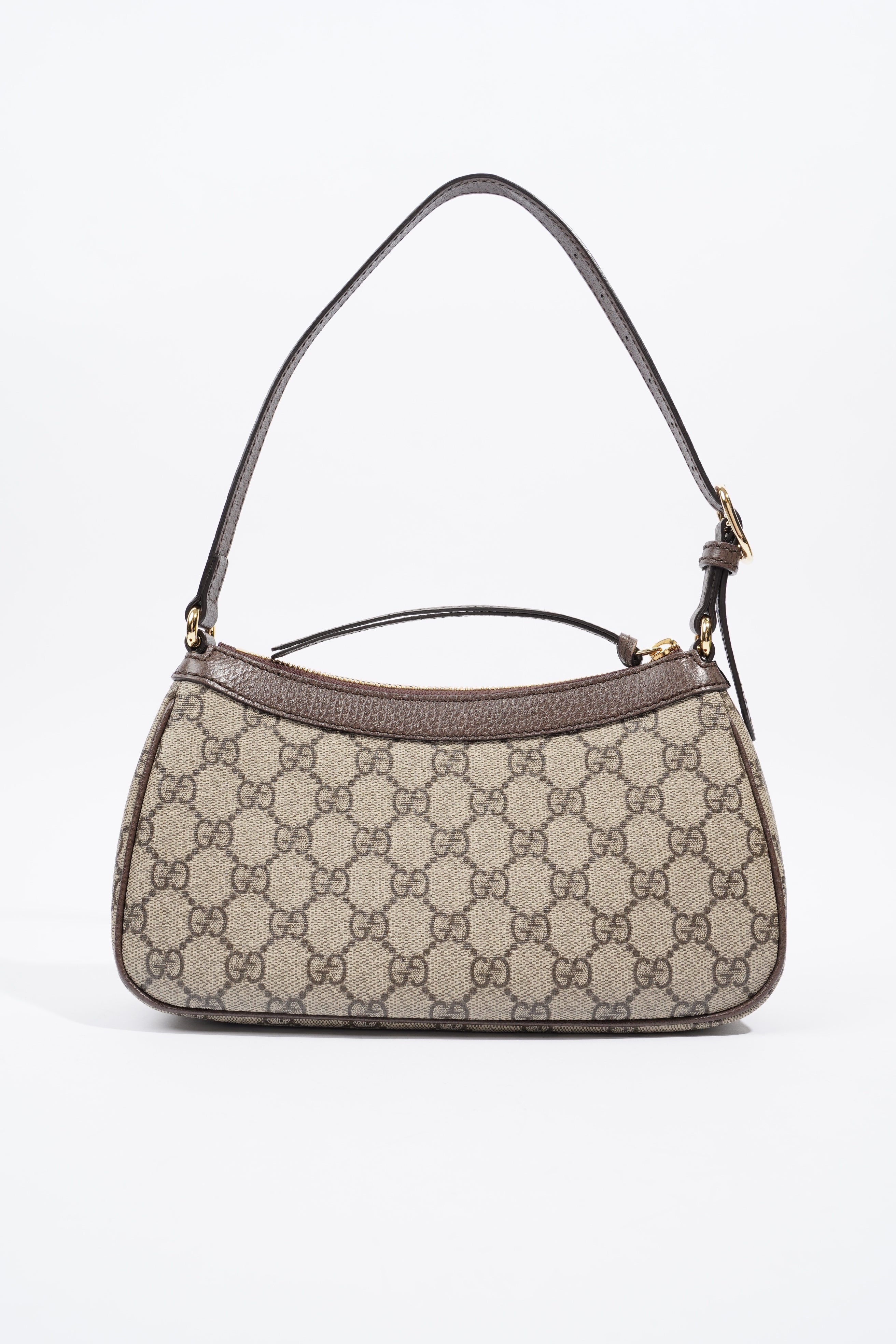 Gucci Ophidia Small Beige And Ebony GG Supreme  Coated Canvas