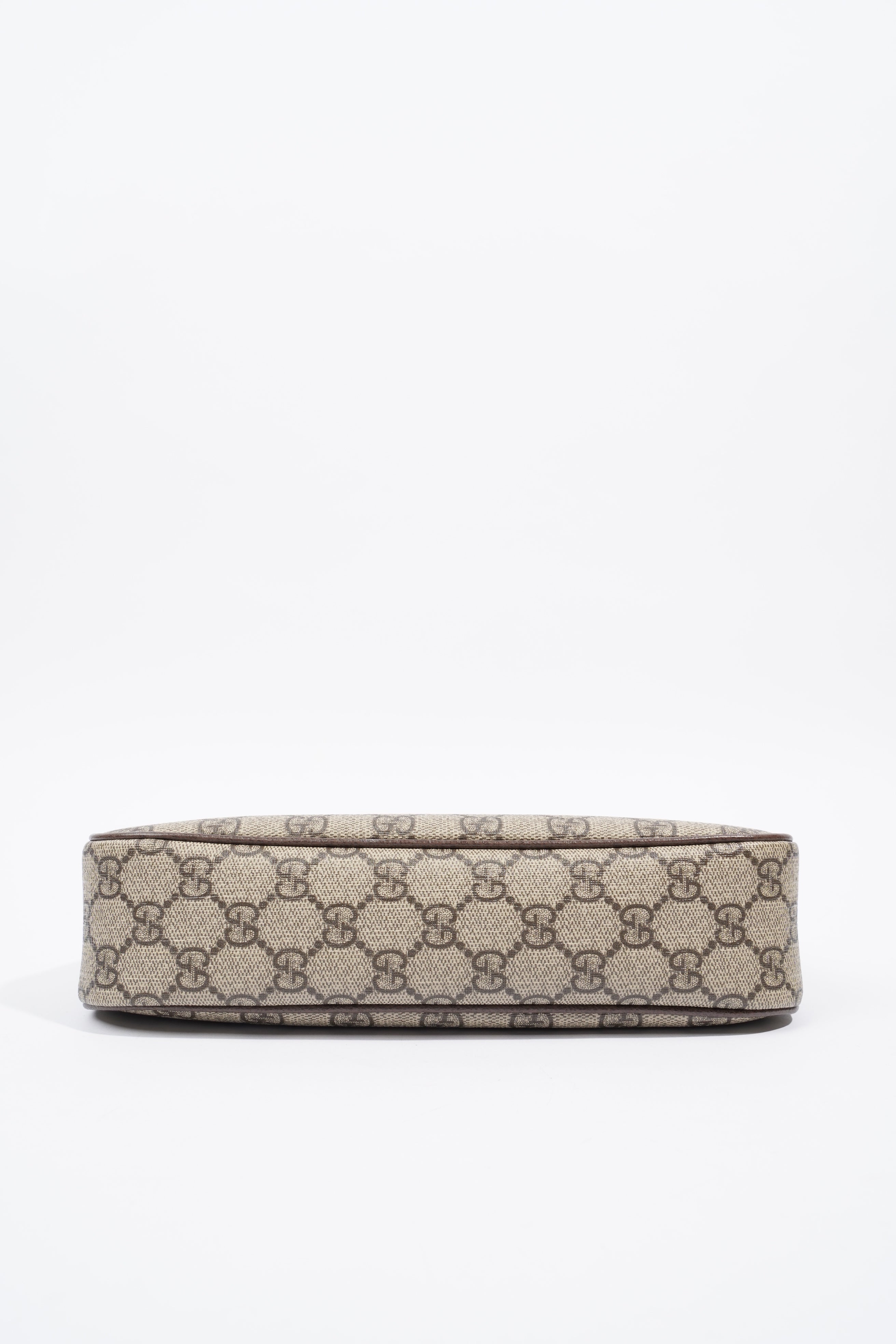 Gucci Ophidia Small Beige And Ebony GG Supreme  Coated Canvas