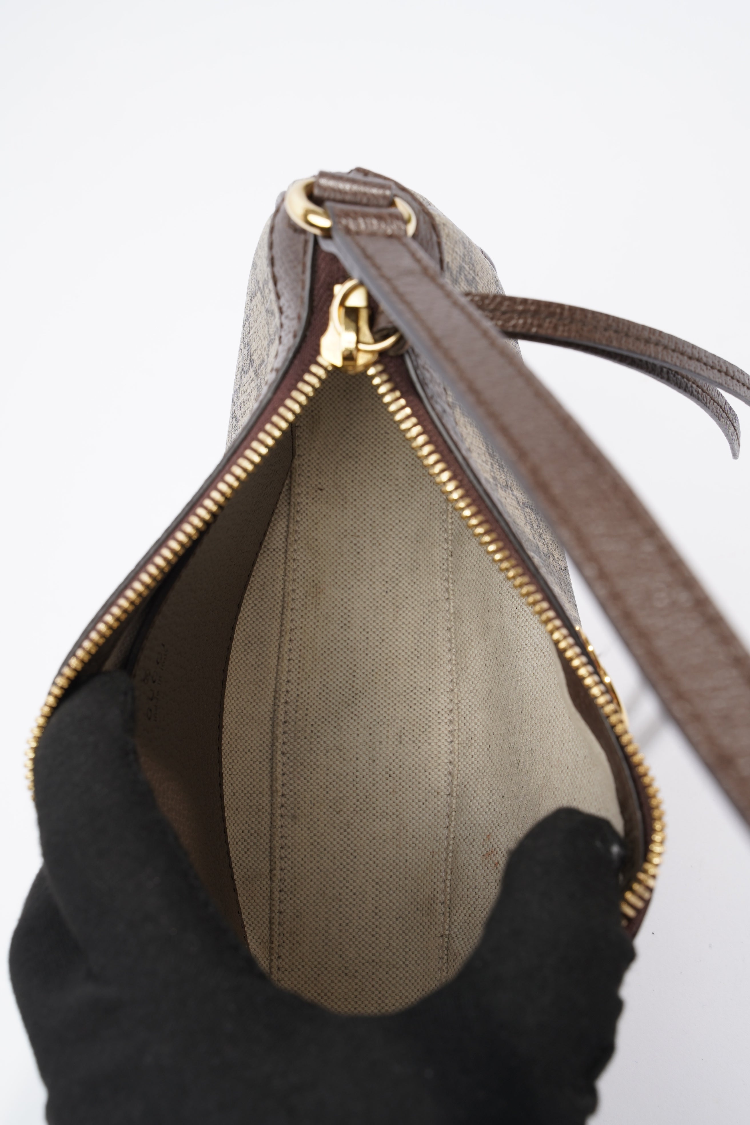 Gucci Ophidia Small Beige And Ebony GG Supreme  Coated Canvas