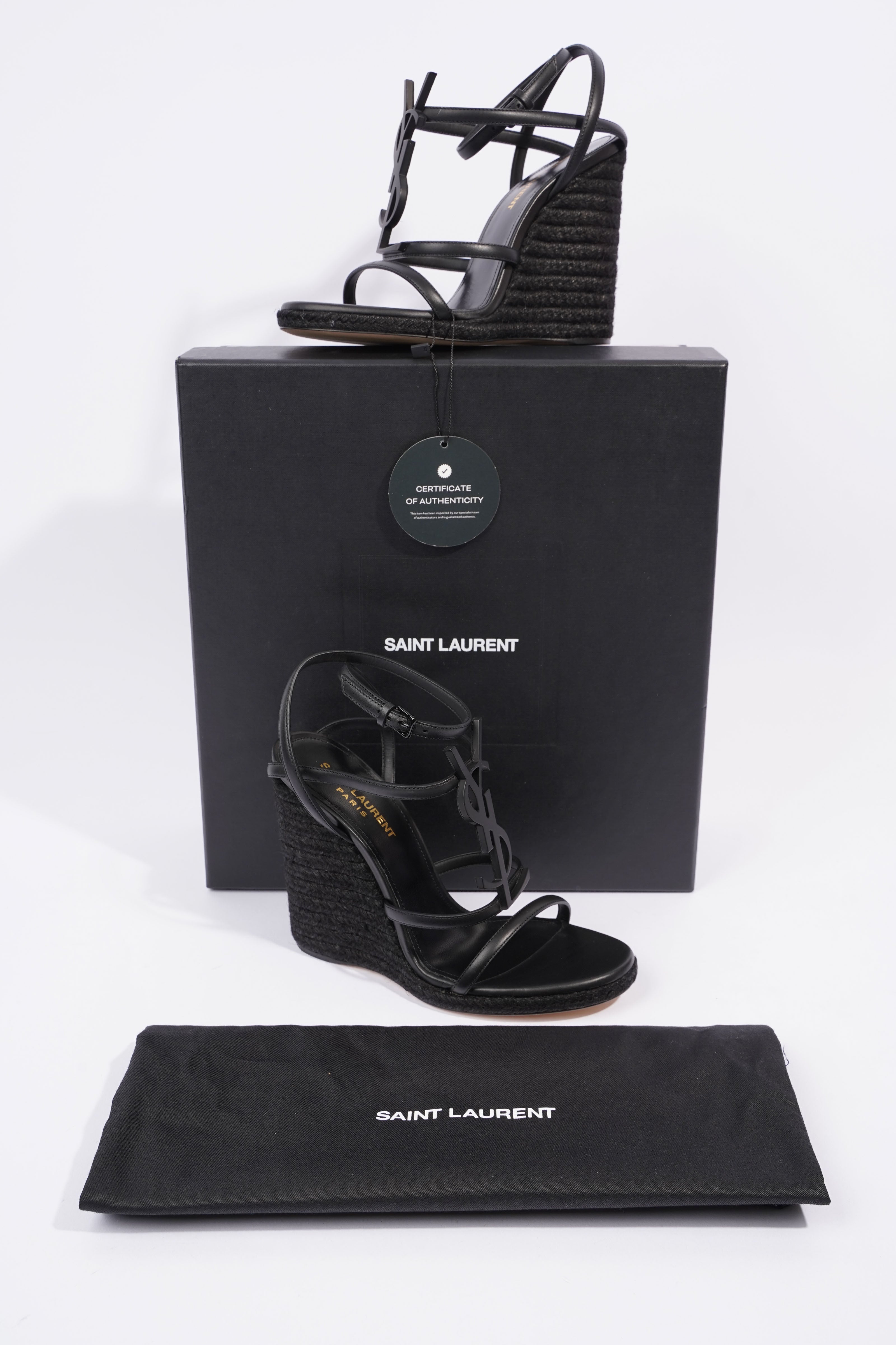 Saint Laurent Cassandra Black Leather EU 37 UK 4
