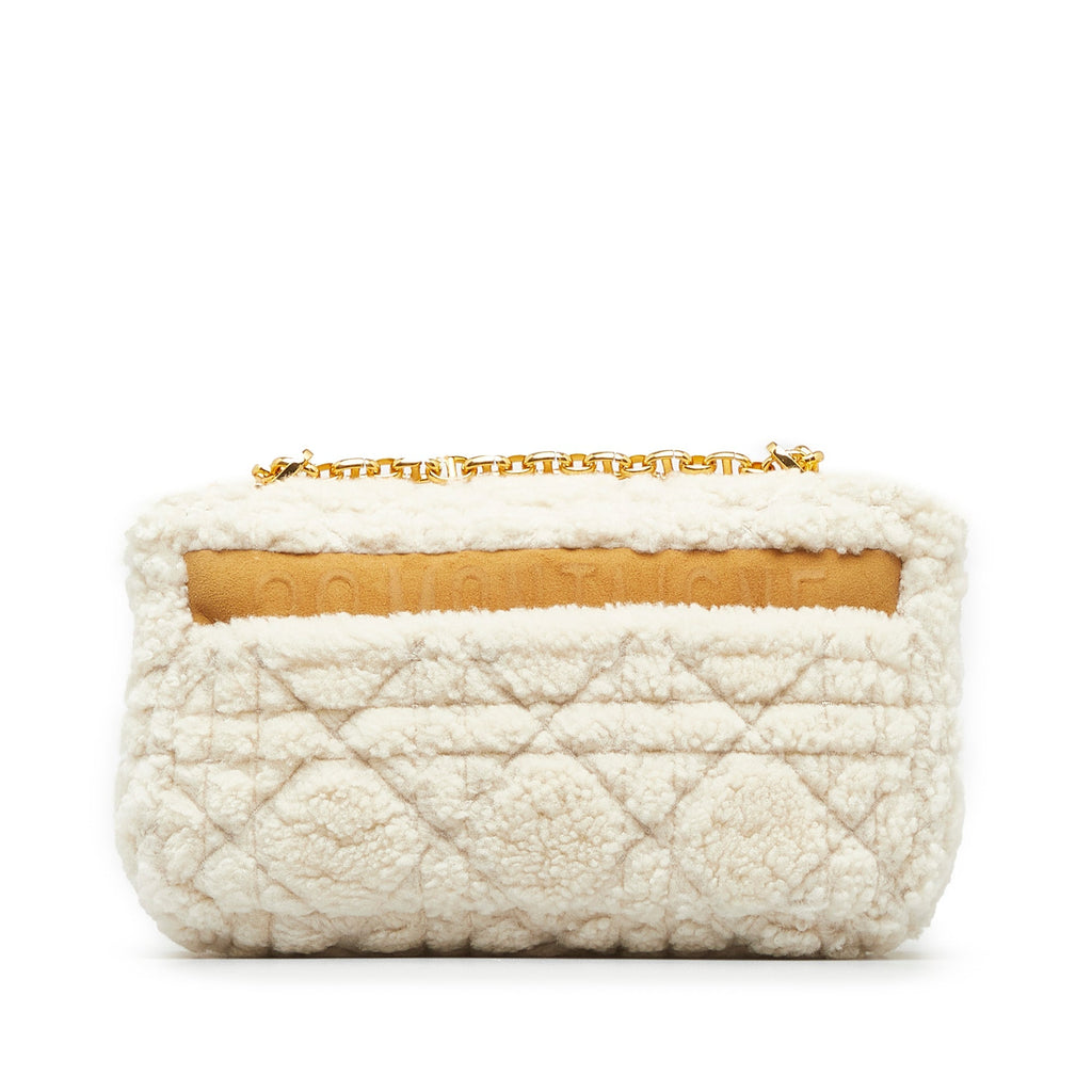 DIOR Medium Cannage Shearling Caro Shoulder Bag