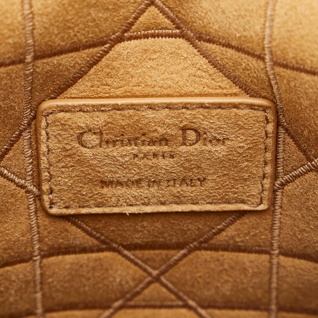 DIOR Medium Cannage Shearling Caro Shoulder Bag