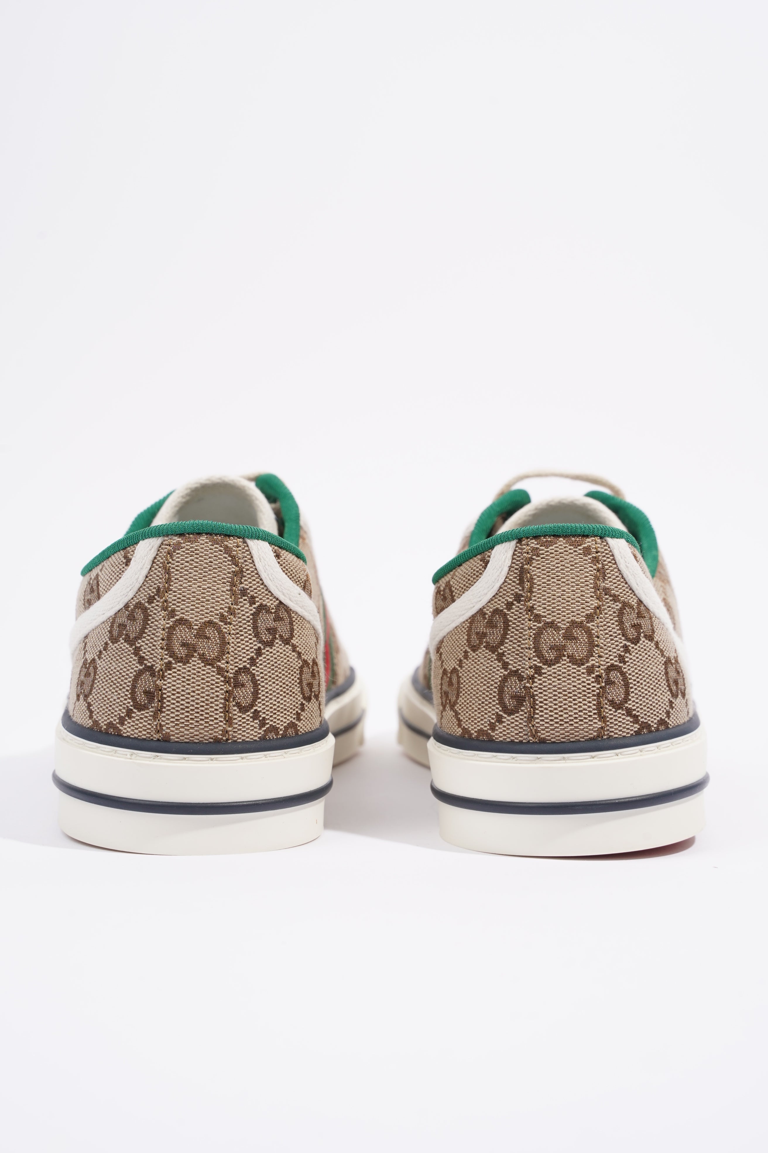 Gucci GG Tennis 1977 Beige / Green / Red Canvas EU 41.5 UK 7.5