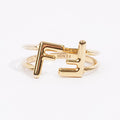Fendi FF Double Rings Gold Base Metal L