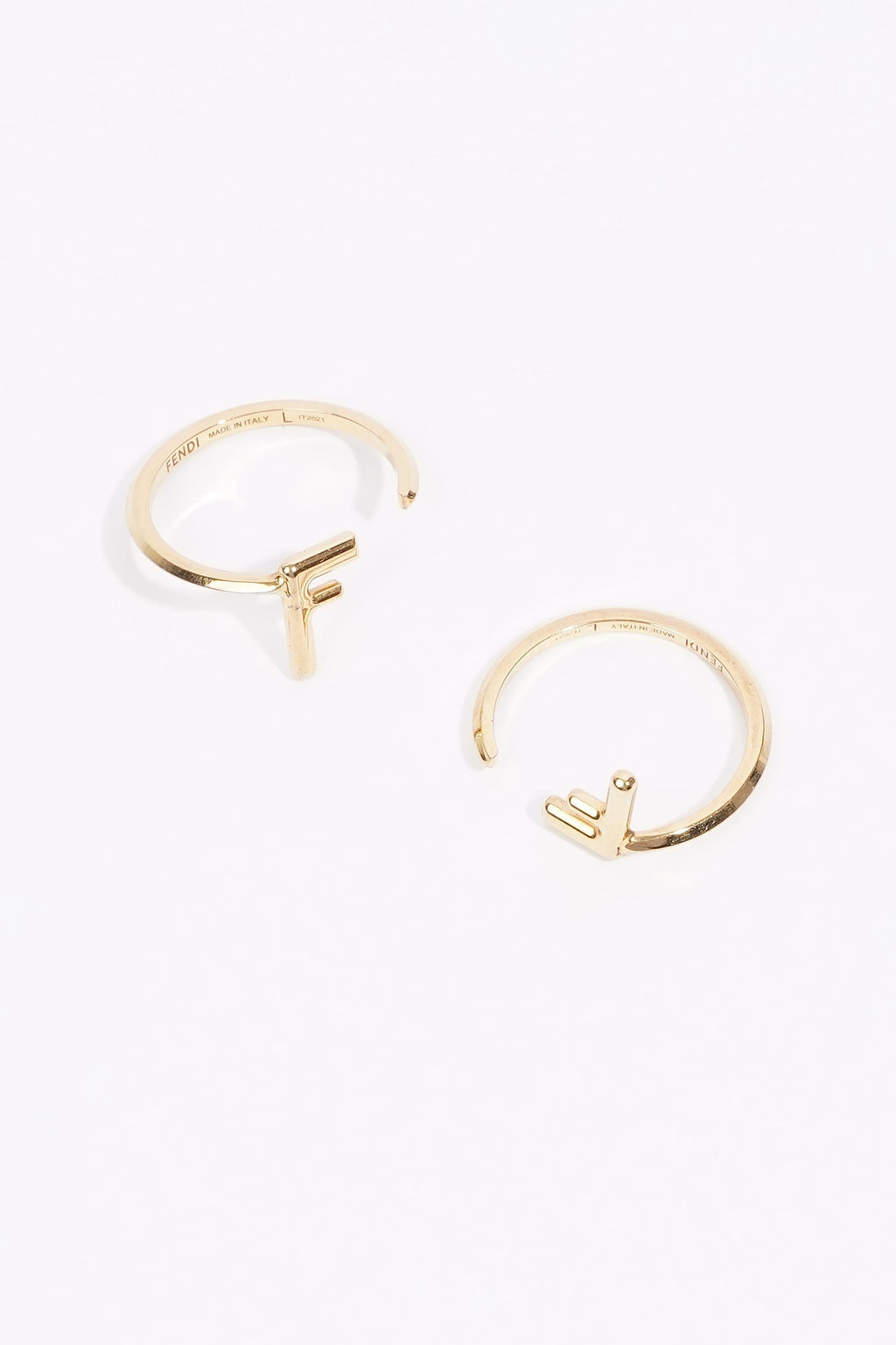Fendi FF Double Rings Gold Base Metal L