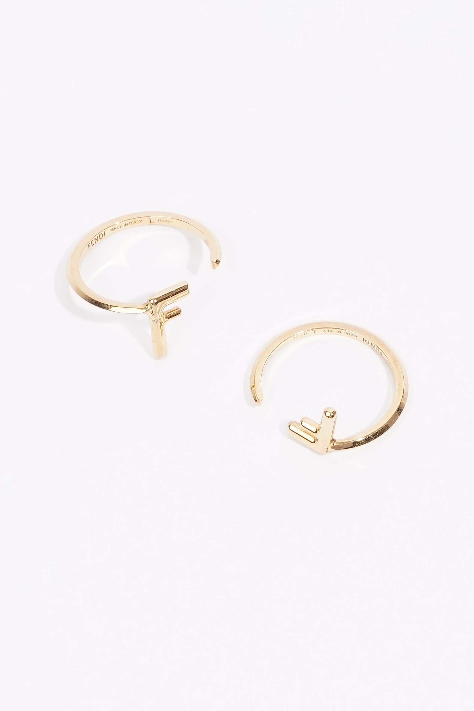 Fendi FF Double Rings Gold Base Metal L