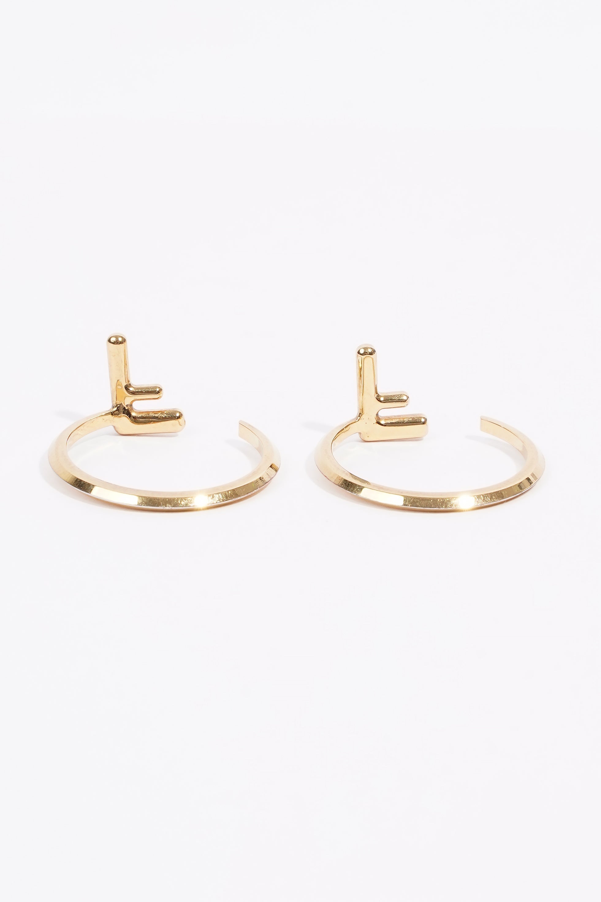 Fendi FF Double Rings Gold Base Metal L